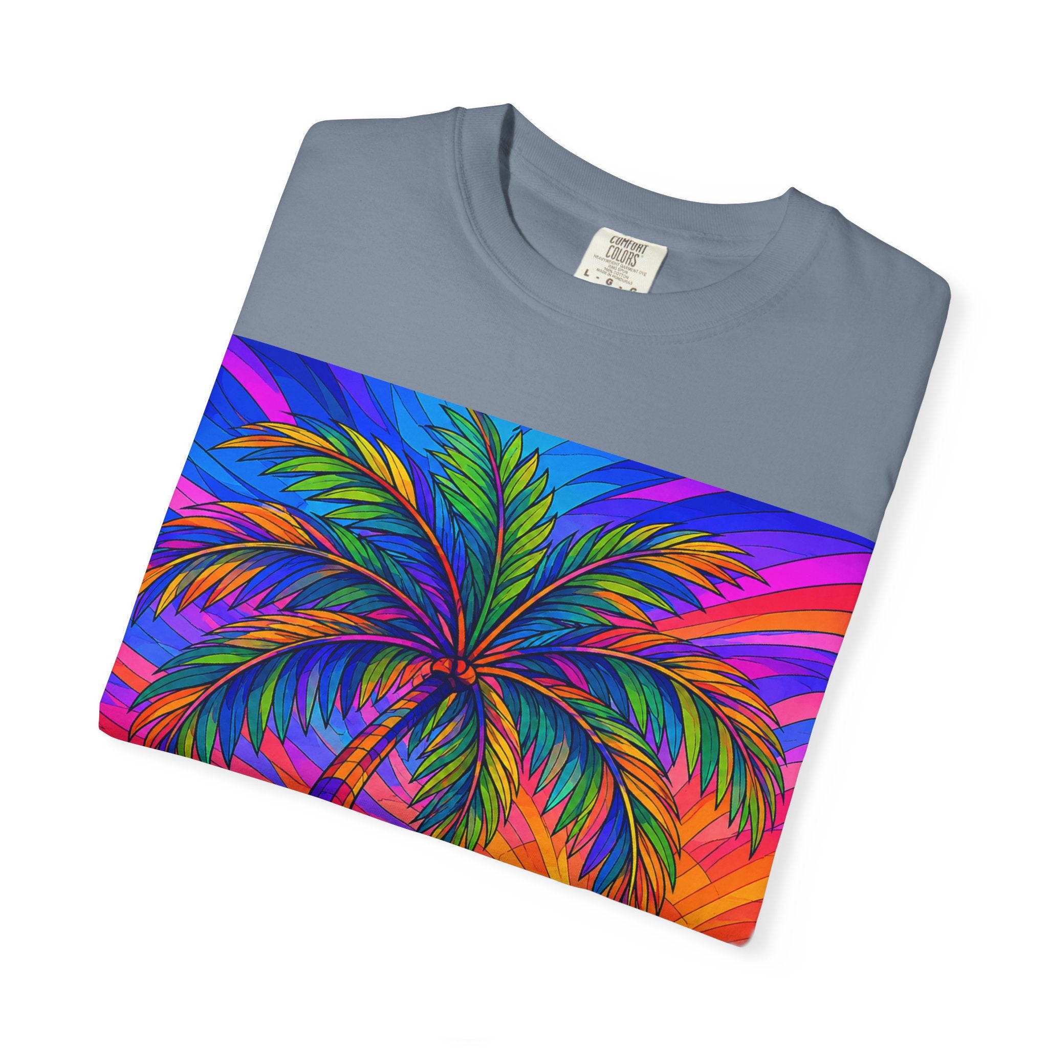 Sunset Palm T-Shirt — Vibrant Tropical Beach Tee