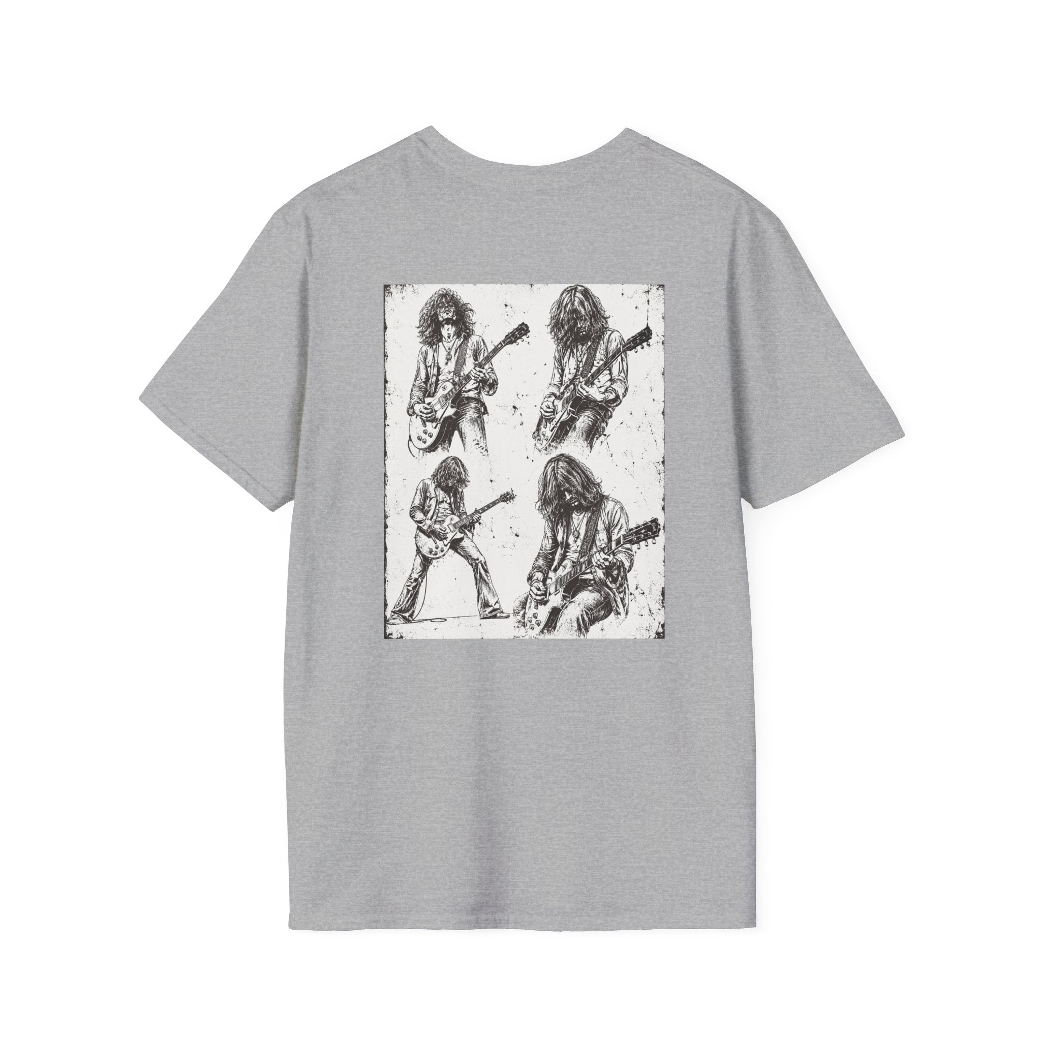 Guitar Illustration T-Shirt — Vintage Les Paul Graphic Tee for Music Lovers