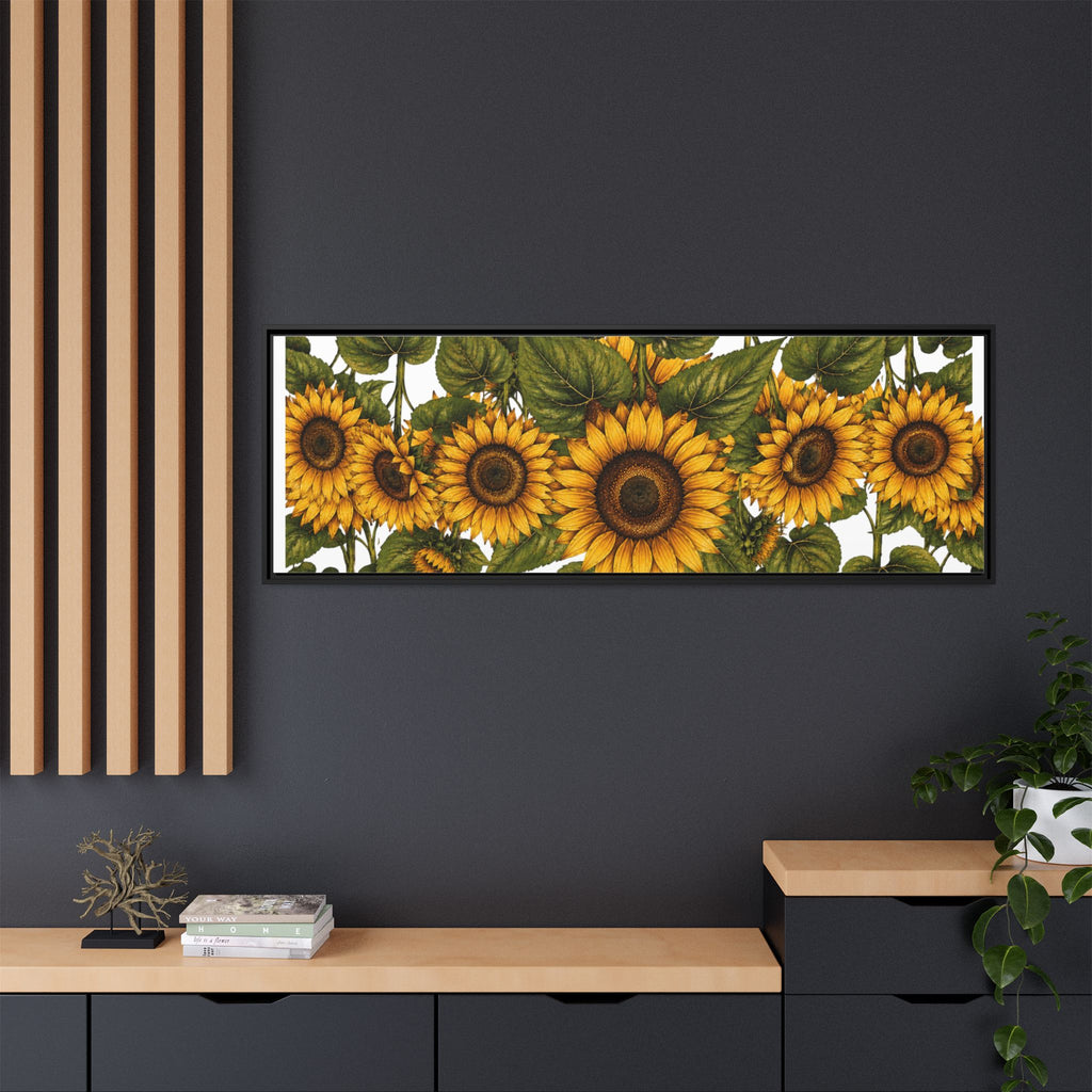 Framed Sunflower Canvas Print — Matte Floral Wall Art