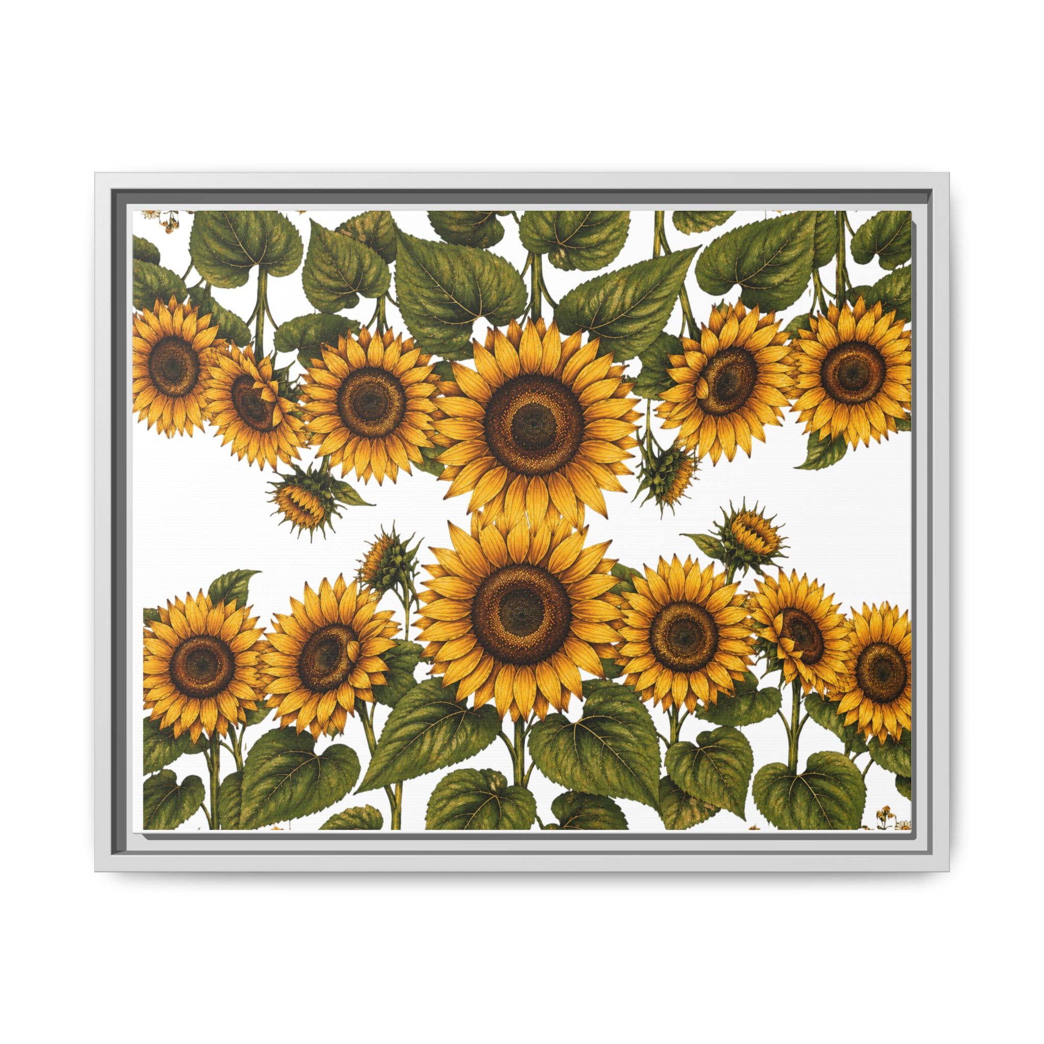 Framed Sunflower Canvas Print — Matte Floral Wall Art