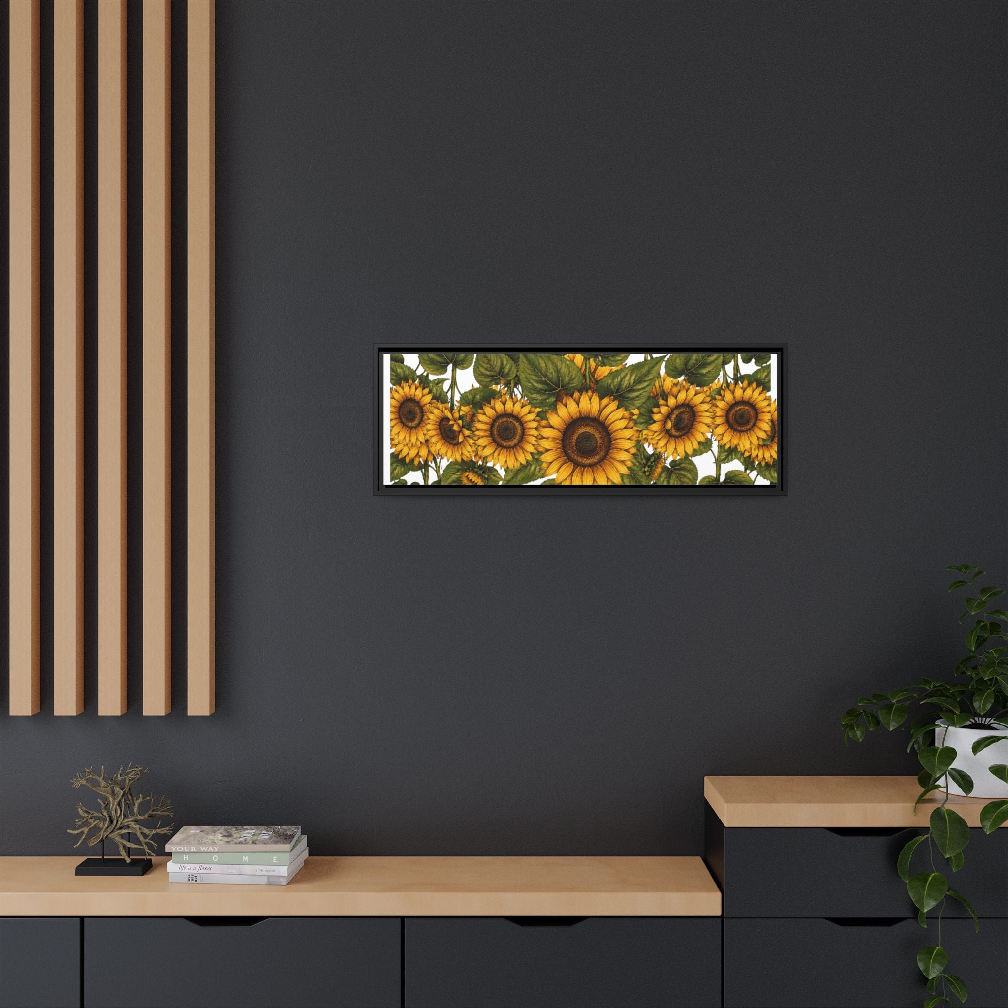 Framed Sunflower Canvas Print — Matte Floral Wall Art