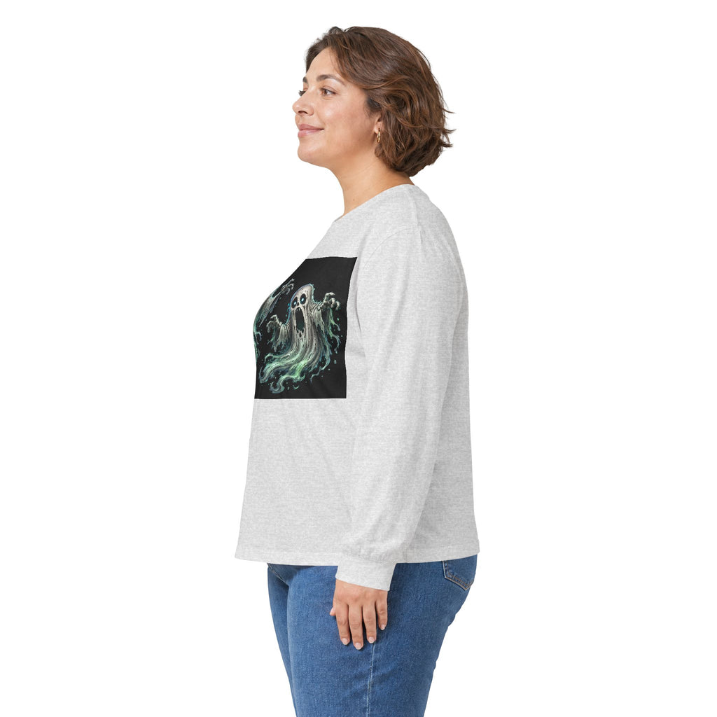 Ghost Duo Long Sleeve Tee — Haunted Spirit Graphic Shirt