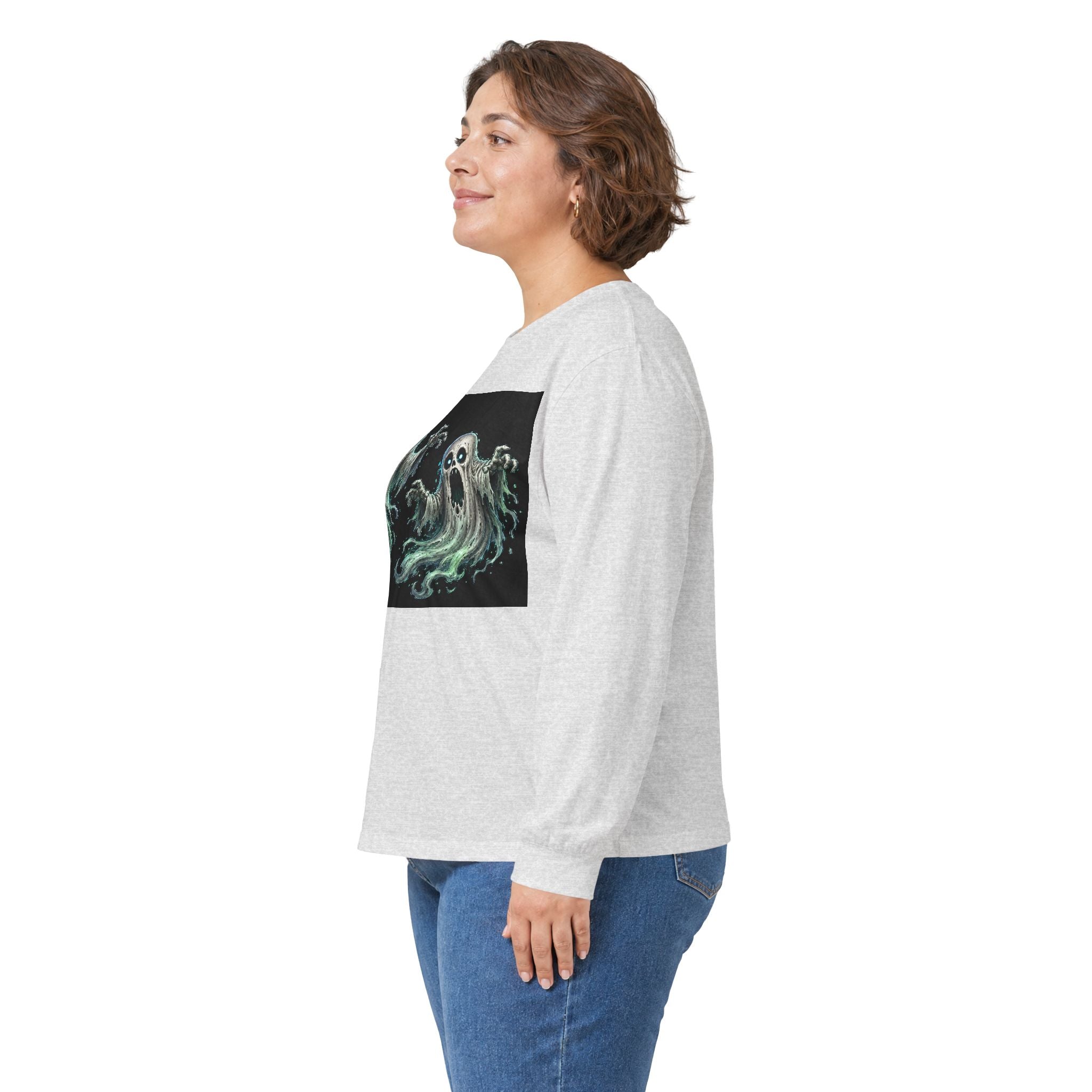 Ghost Duo Long Sleeve Tee — Haunted Spirit Graphic Shirt