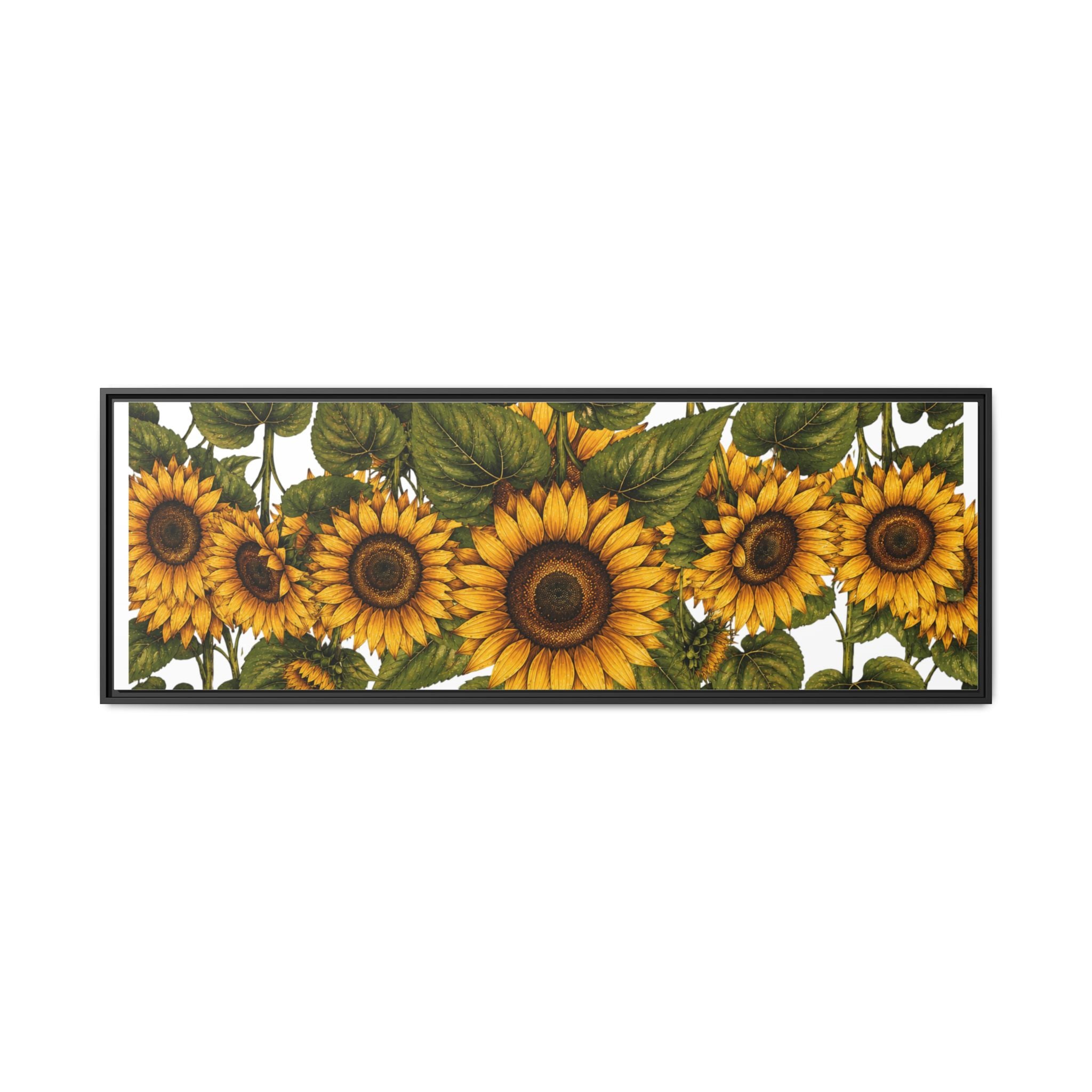Framed Sunflower Canvas Print — Matte Floral Wall Art
