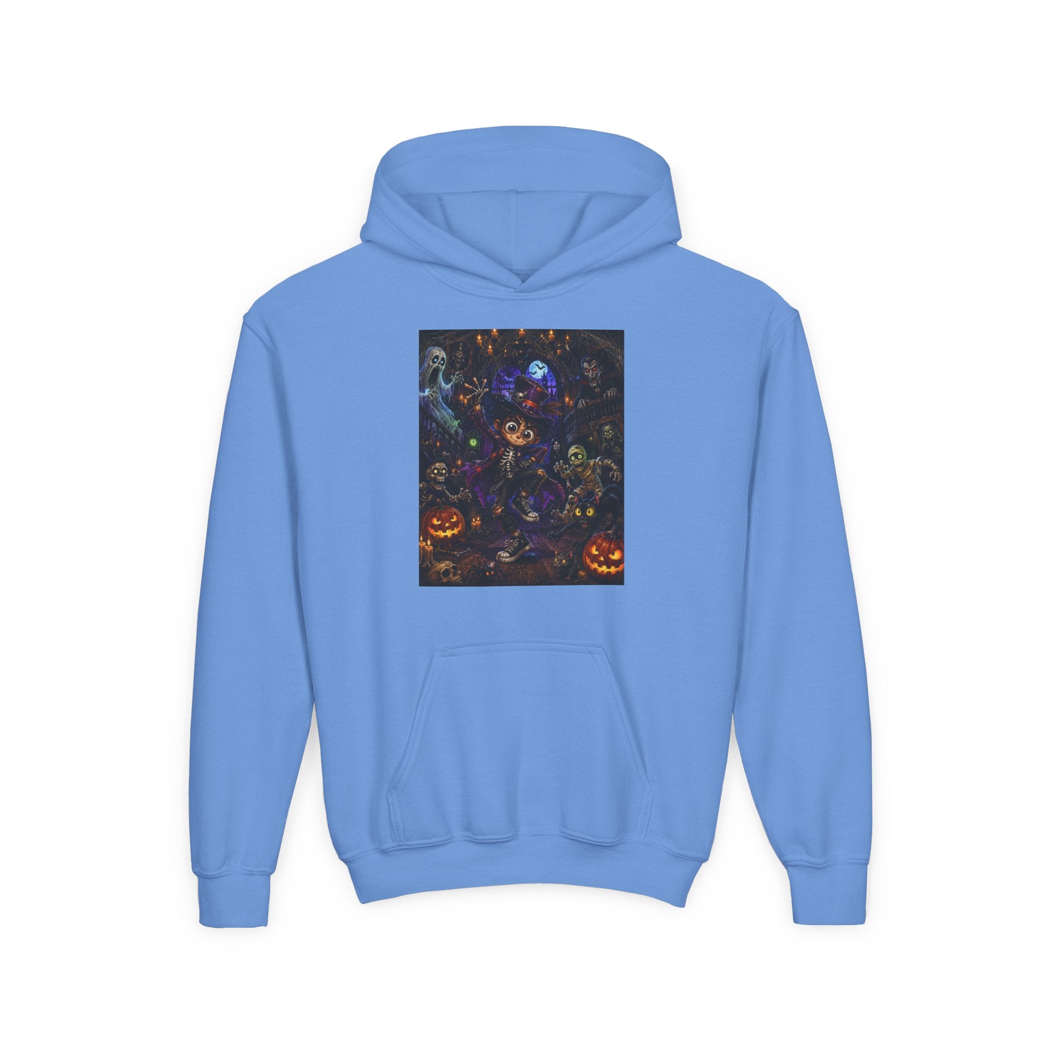 Youth Hoodie - Spooky Magician Halloween Jack-o'-Lantern Galaxy Design