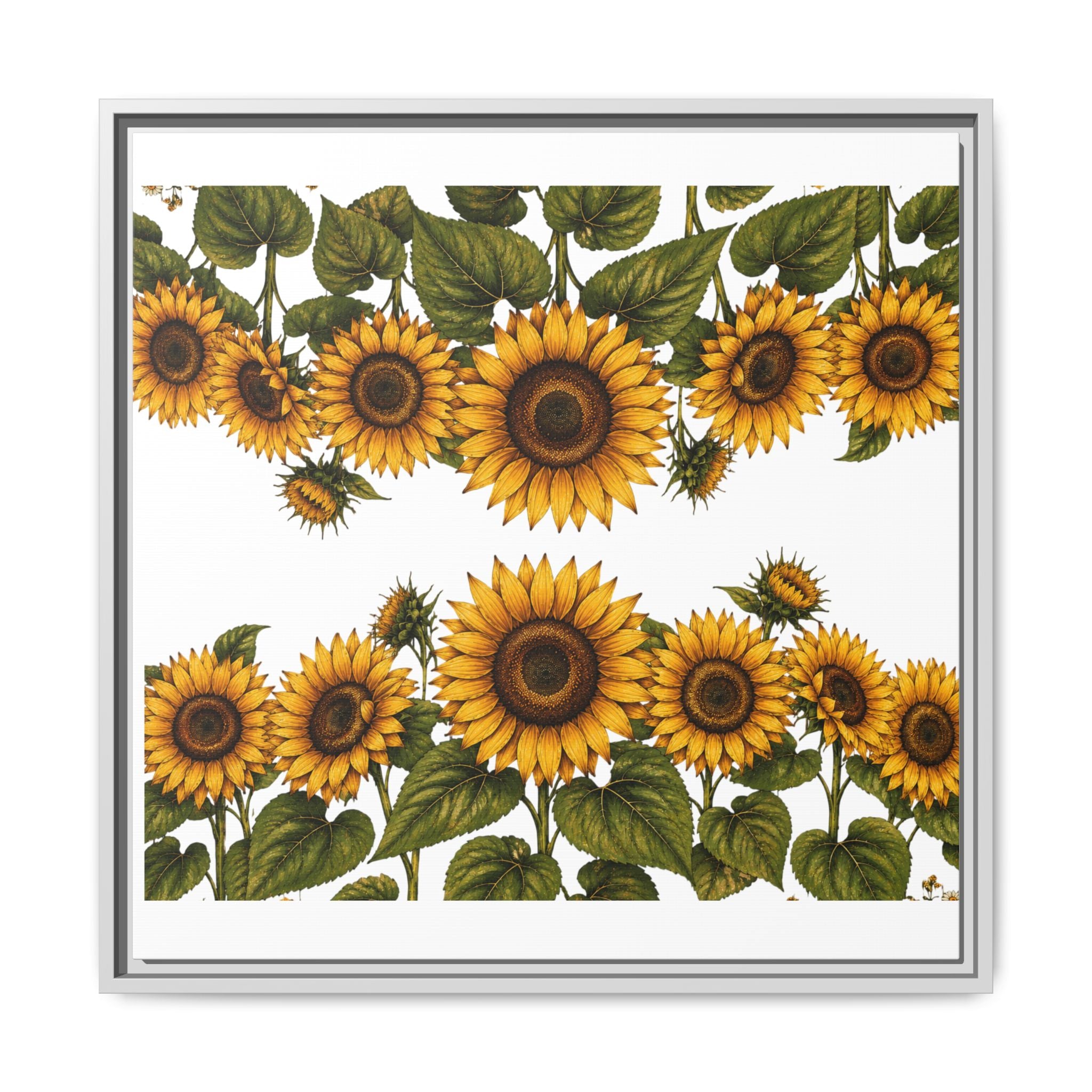 Framed Sunflower Canvas Print — Matte Floral Wall Art