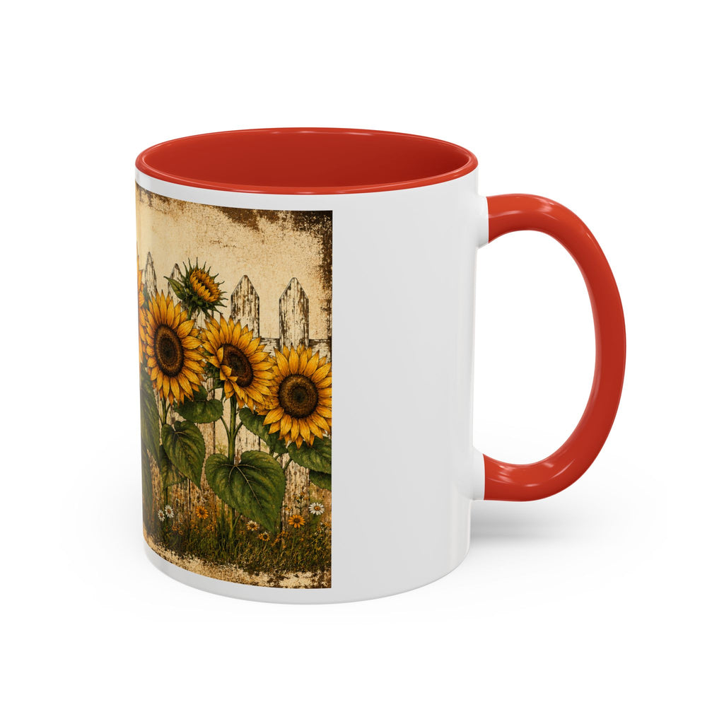 Sunflower Garden Coffee Mug — Vintage Farmhouse Floral Accent Mug