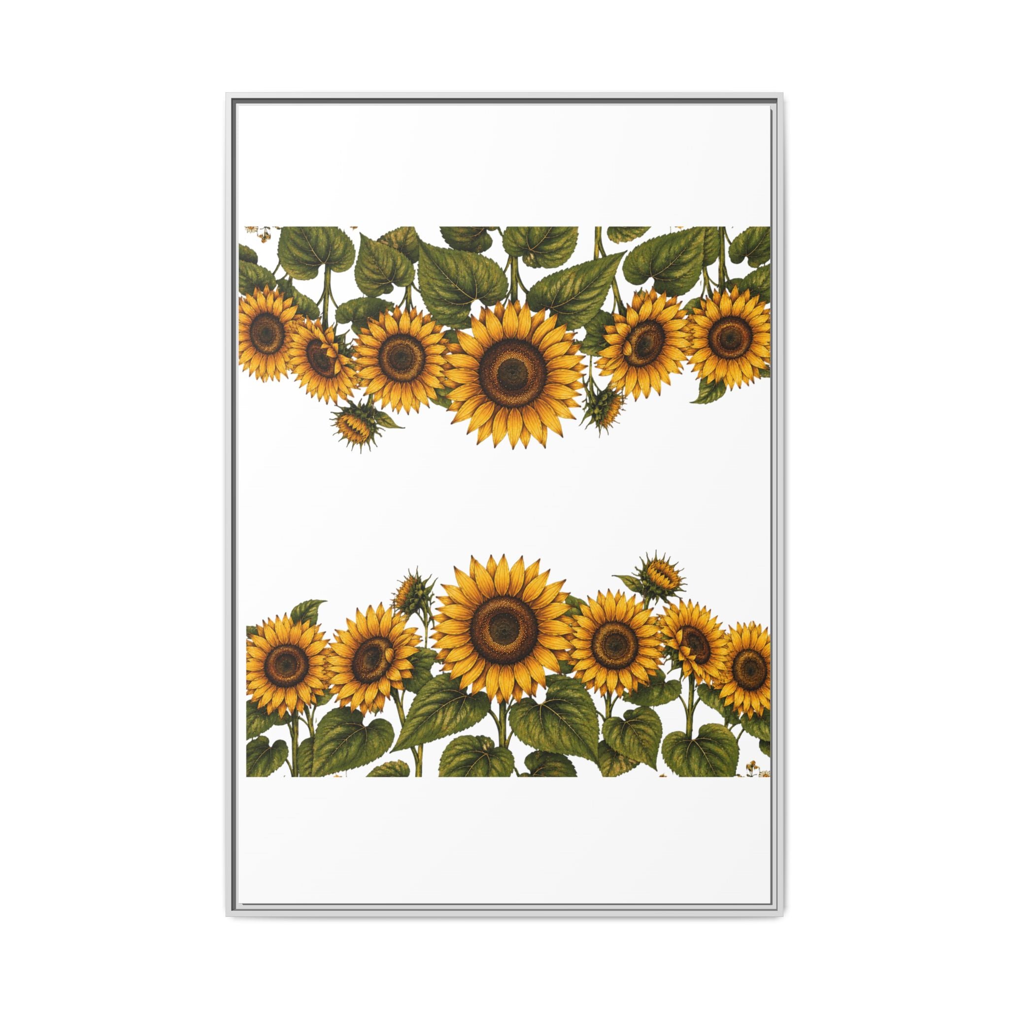 Framed Sunflower Canvas Print — Matte Floral Wall Art