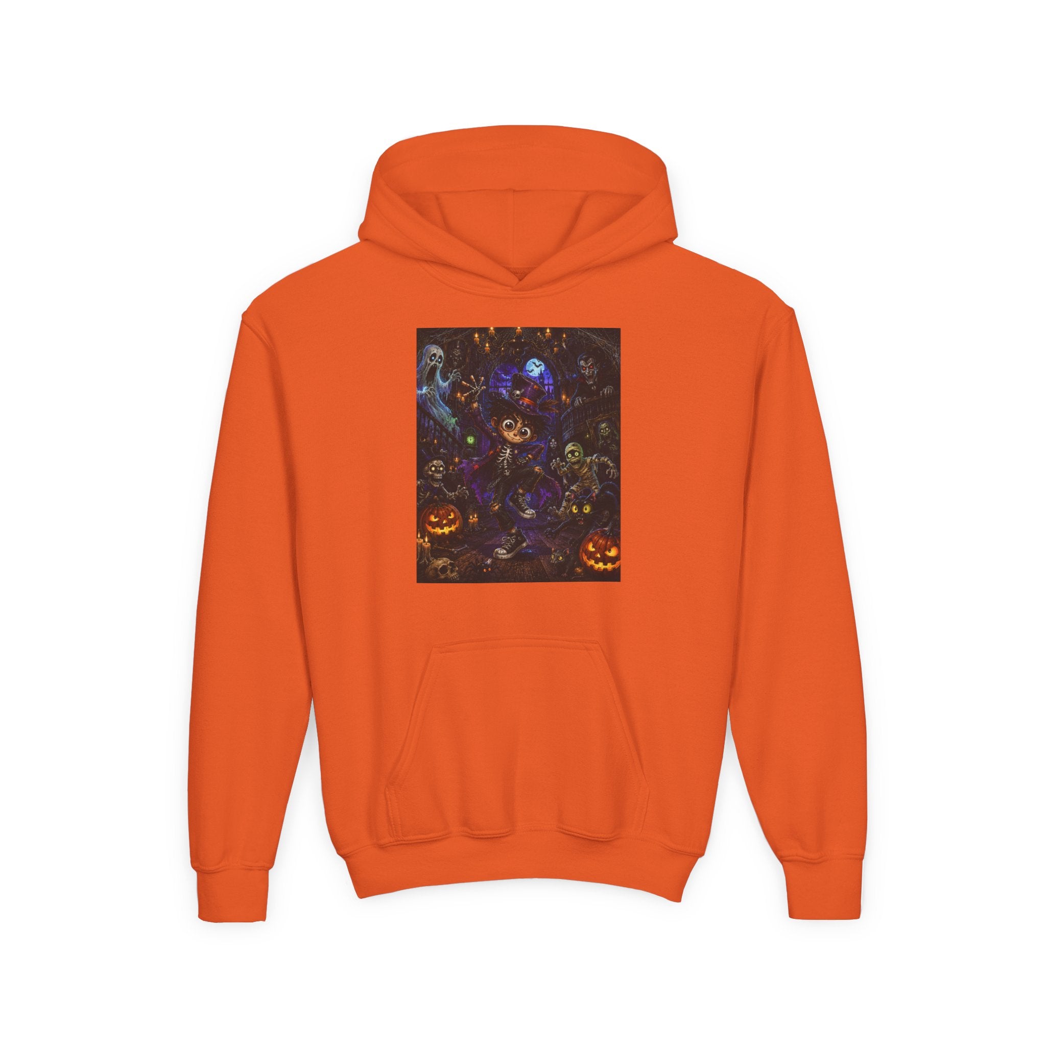 Youth Hoodie - Spooky Magician Halloween Jack-o'-Lantern Galaxy Design