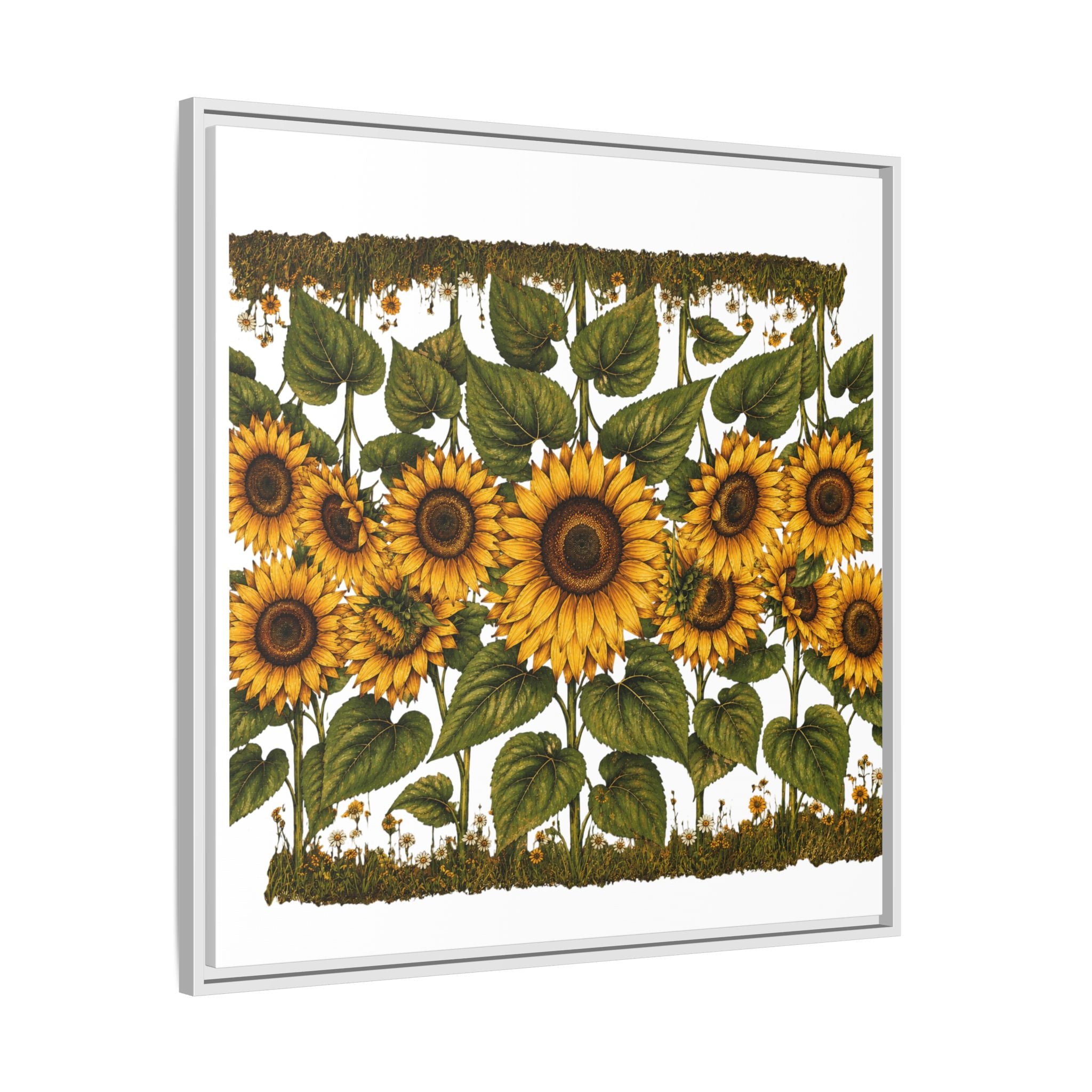 Framed Sunflower Canvas Print — Matte Floral Wall Art
