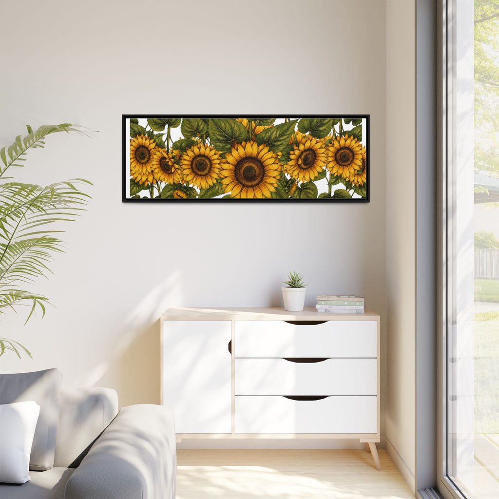 Framed Sunflower Canvas Print — Matte Floral Wall Art