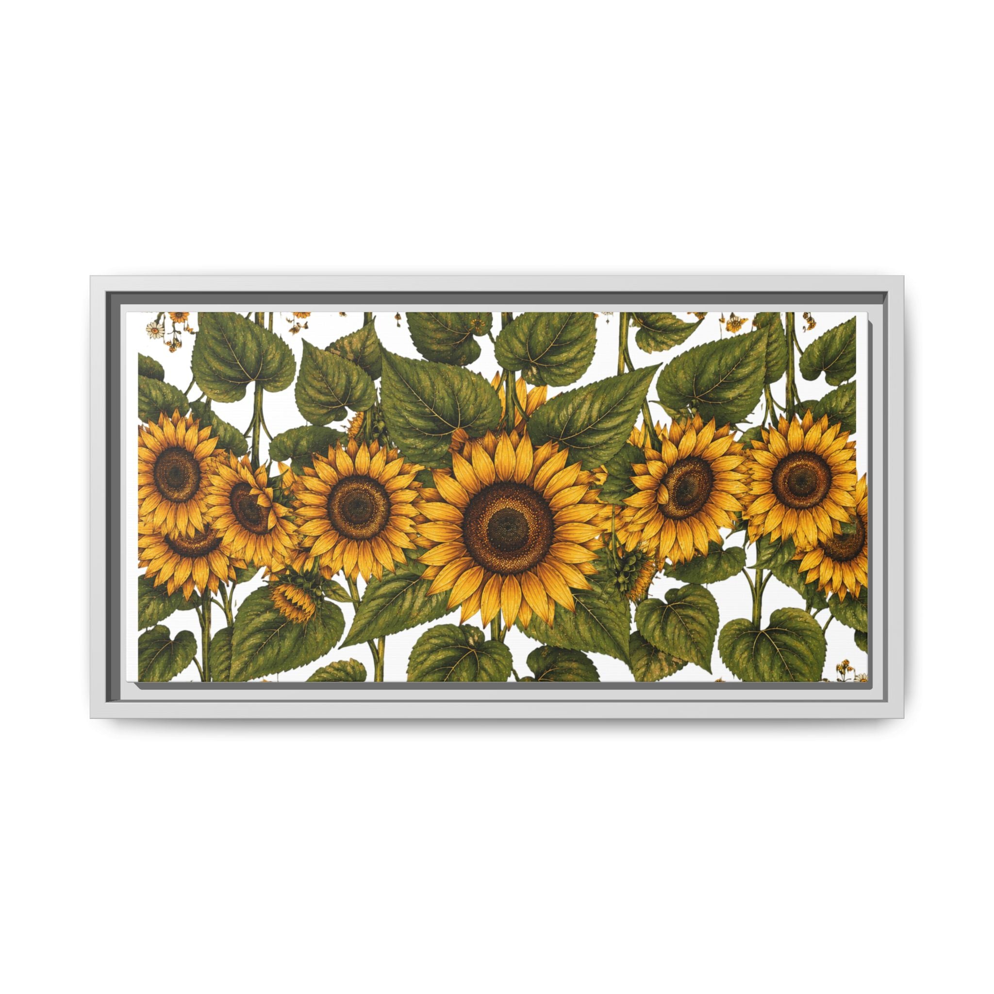 Framed Sunflower Canvas Print — Matte Floral Wall Art