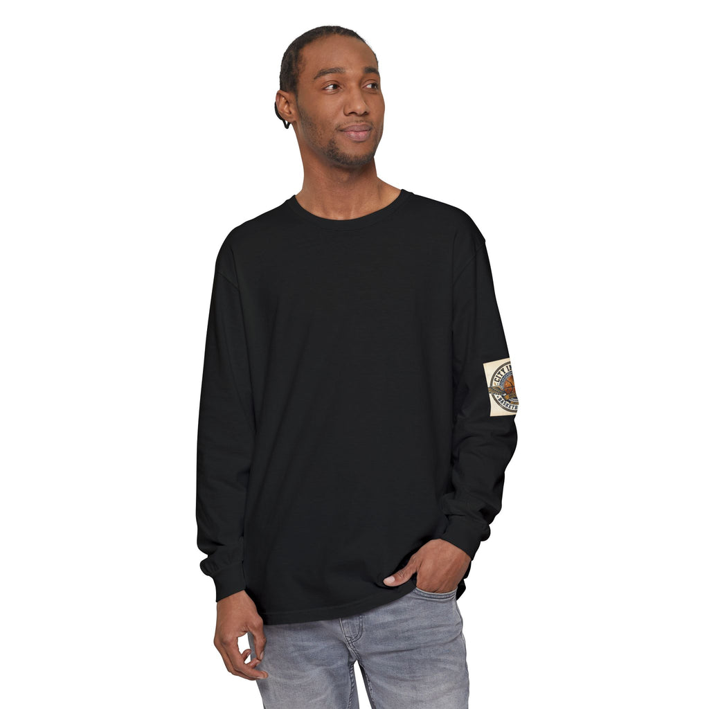 Basketball Club Long Sleeve Tee — City Indiana Winged Ball Graphic