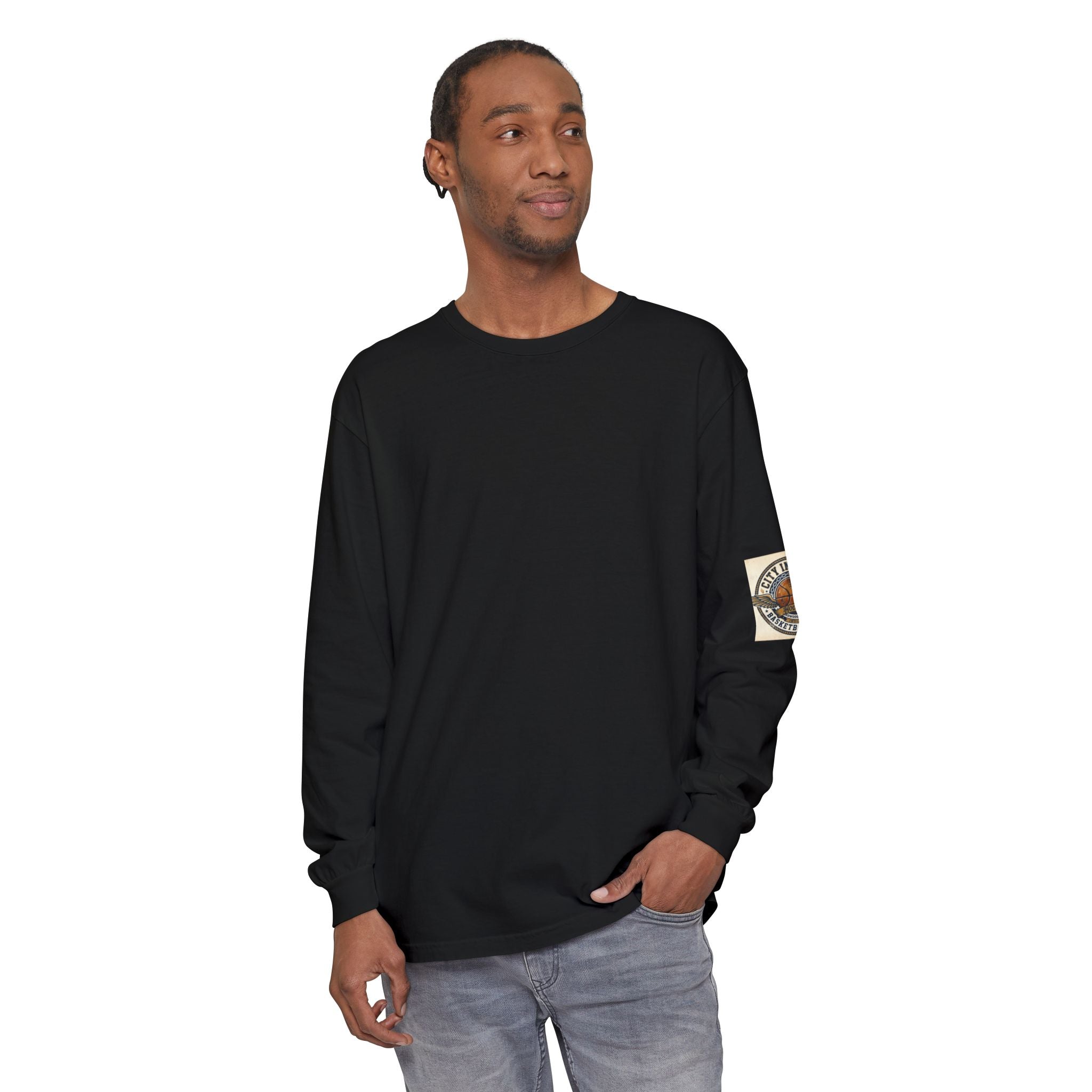 Basketball Club Long Sleeve Tee — City Indiana Winged Ball Graphic