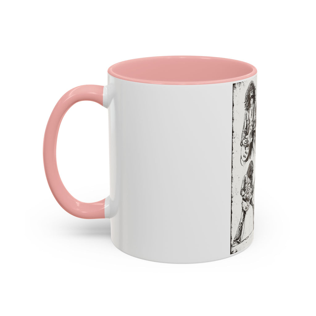 Rock Guitarist Sketch Accent Coffee Mug — Vintage Band Art 11/15oz