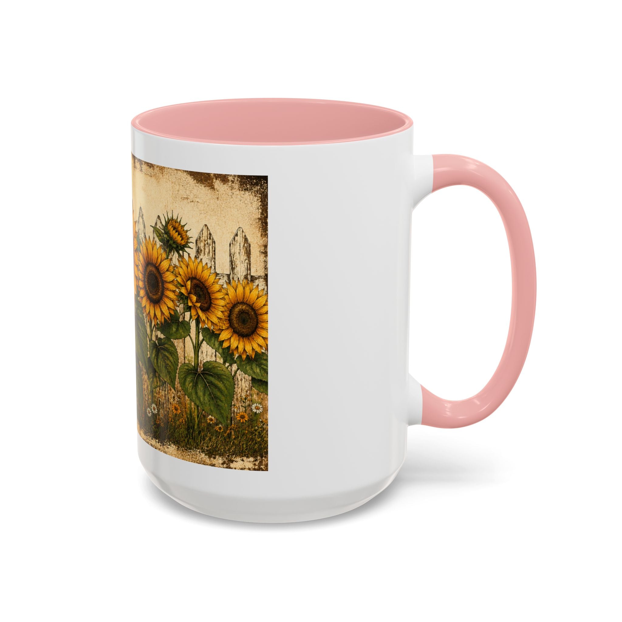 Sunflower Garden Coffee Mug — Vintage Farmhouse Floral Accent Mug