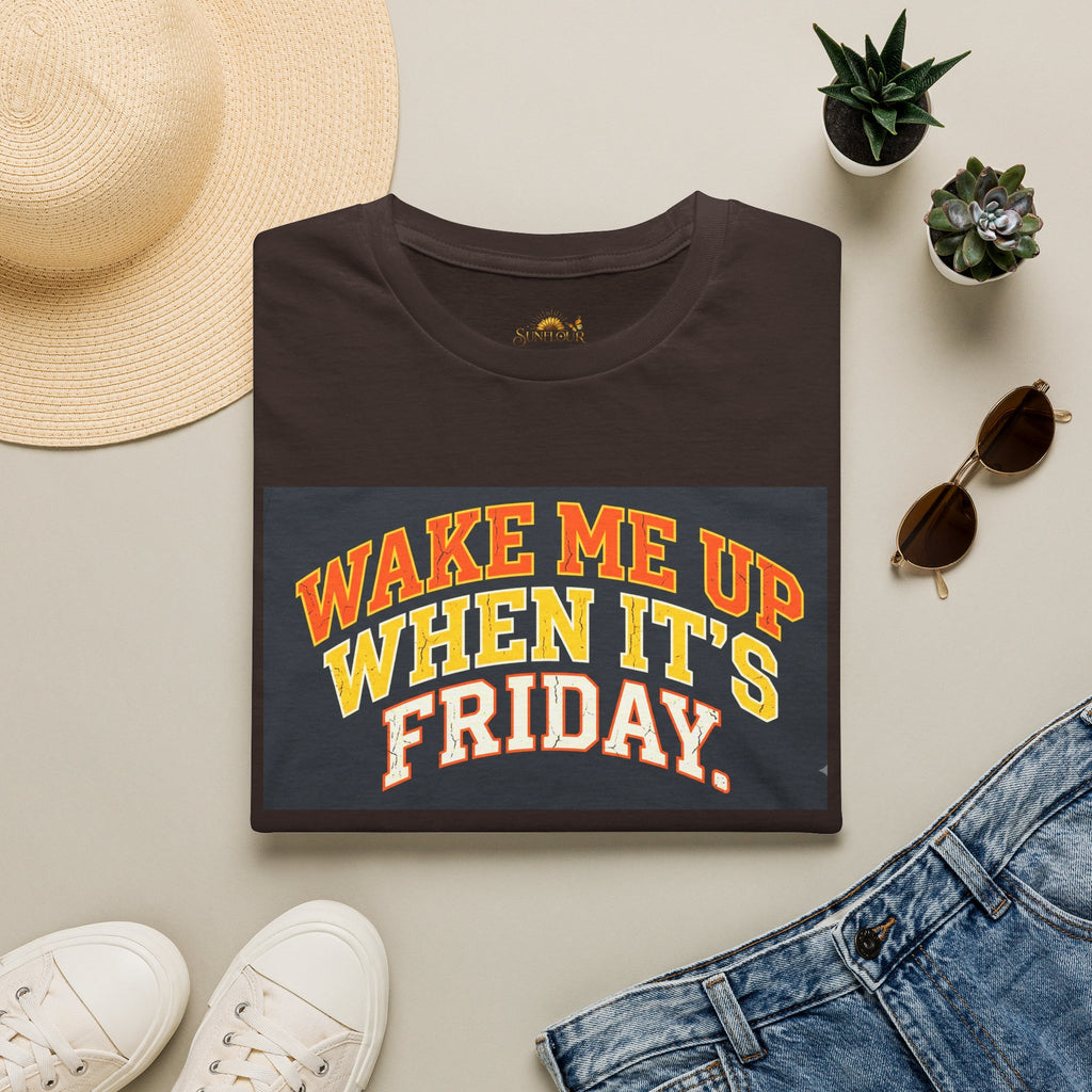 Wake Me Up When It's Friday T-Shirt — Retro Weekend Graphic Tee