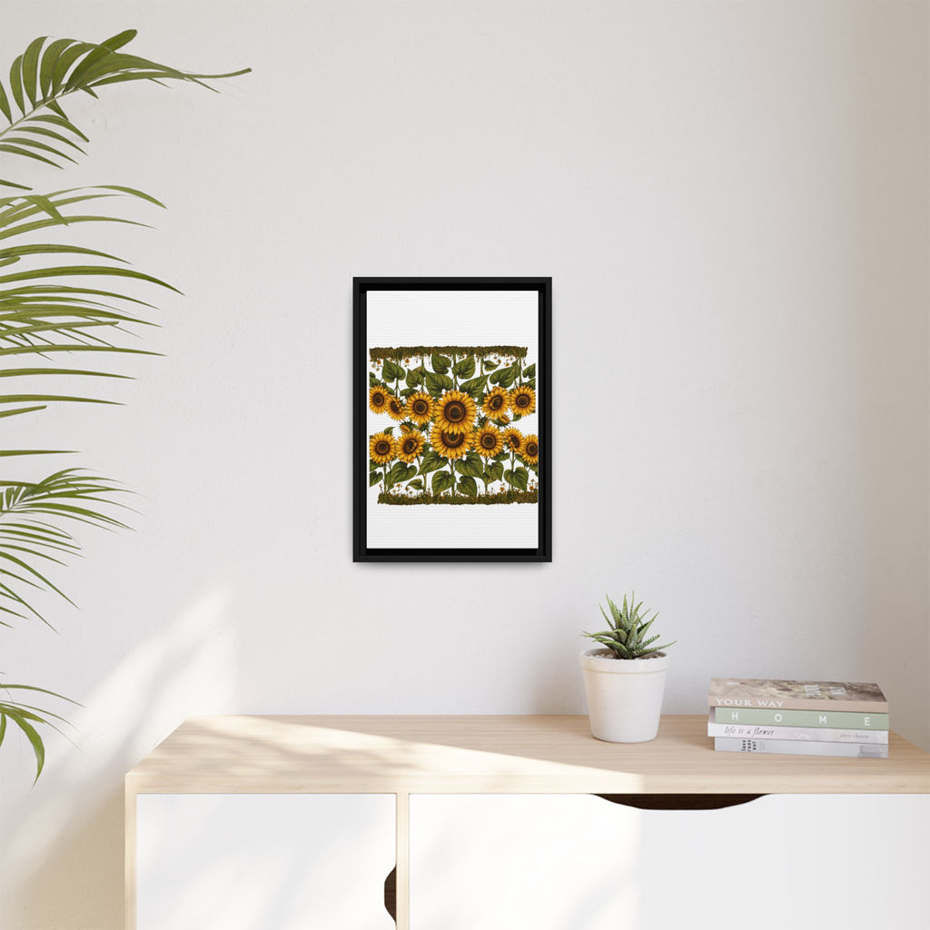 Framed Sunflower Canvas Print — Matte Floral Wall Art