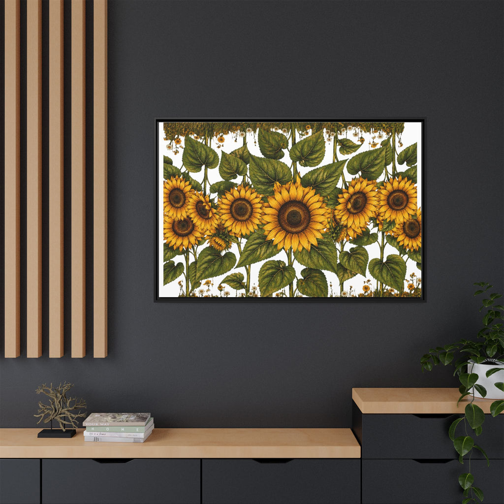 Framed Sunflower Canvas Print — Matte Floral Wall Art