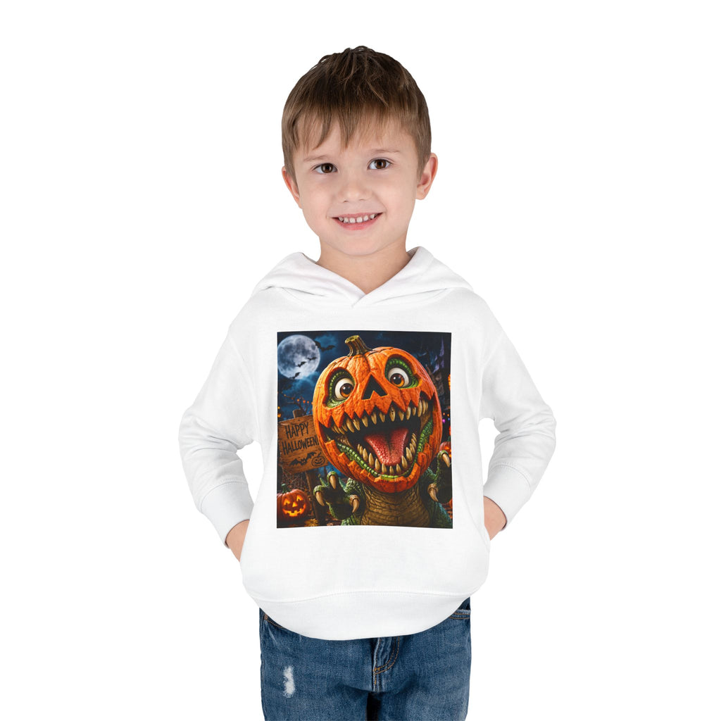 Halloween Toddler Hoodie — Dinosaur Creepy Jack-O'-Lantern Pumpkin Halloween Pullover