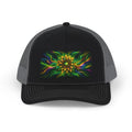 Psychedelic Sunflower Trucker Hat — Vibrant Floral Mandala Snapback