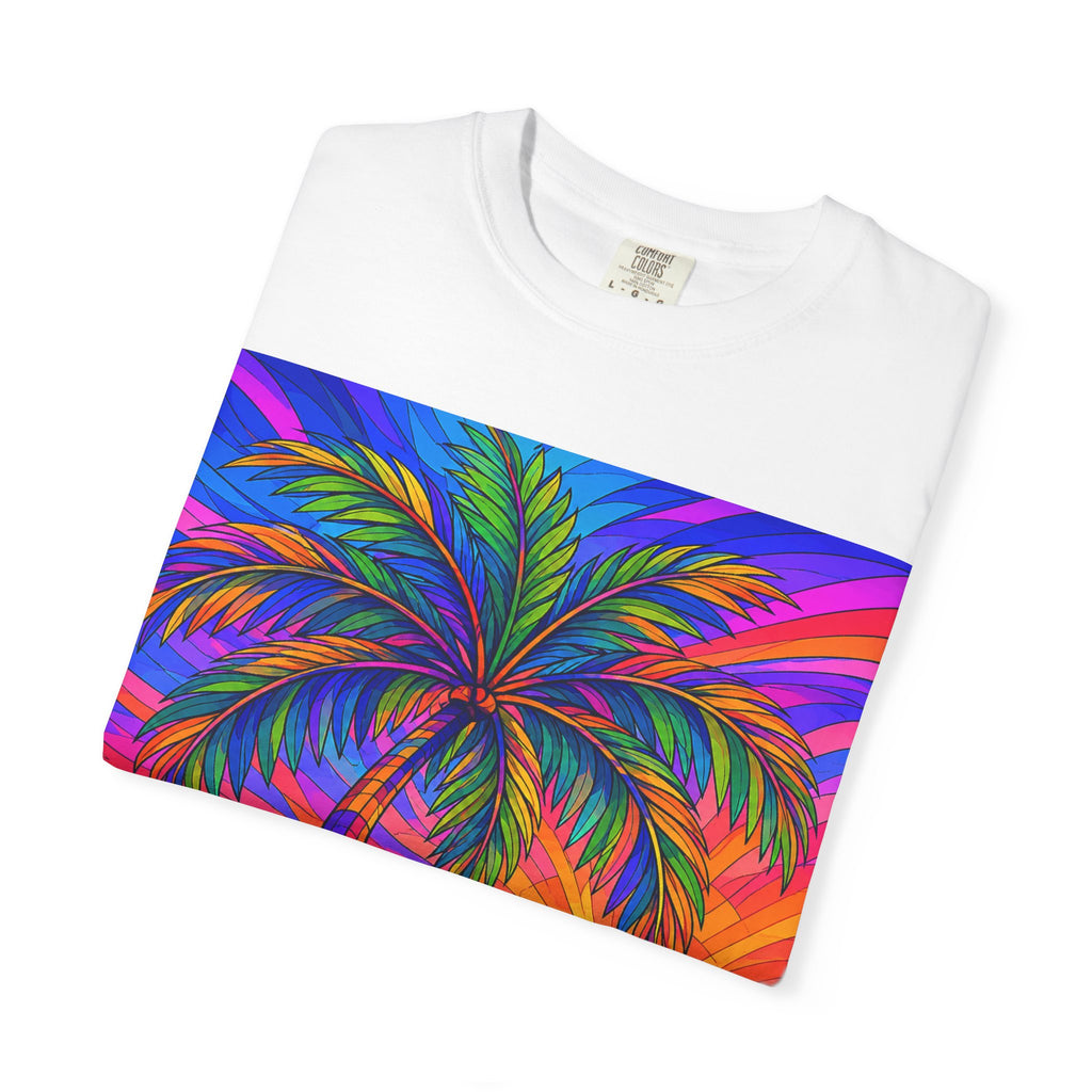 Sunset Palm T-Shirt — Vibrant Tropical Beach Tee