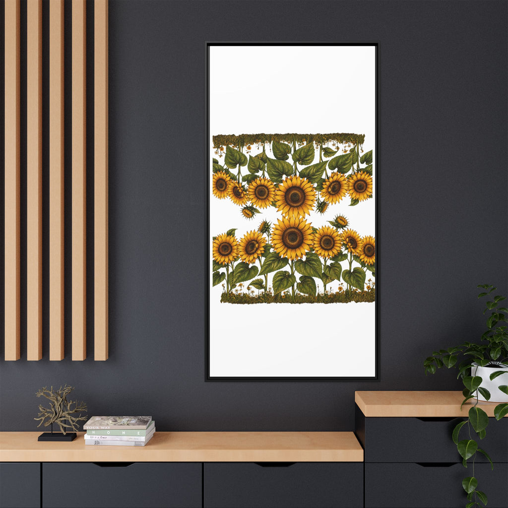 Framed Sunflower Canvas Print — Matte Floral Wall Art