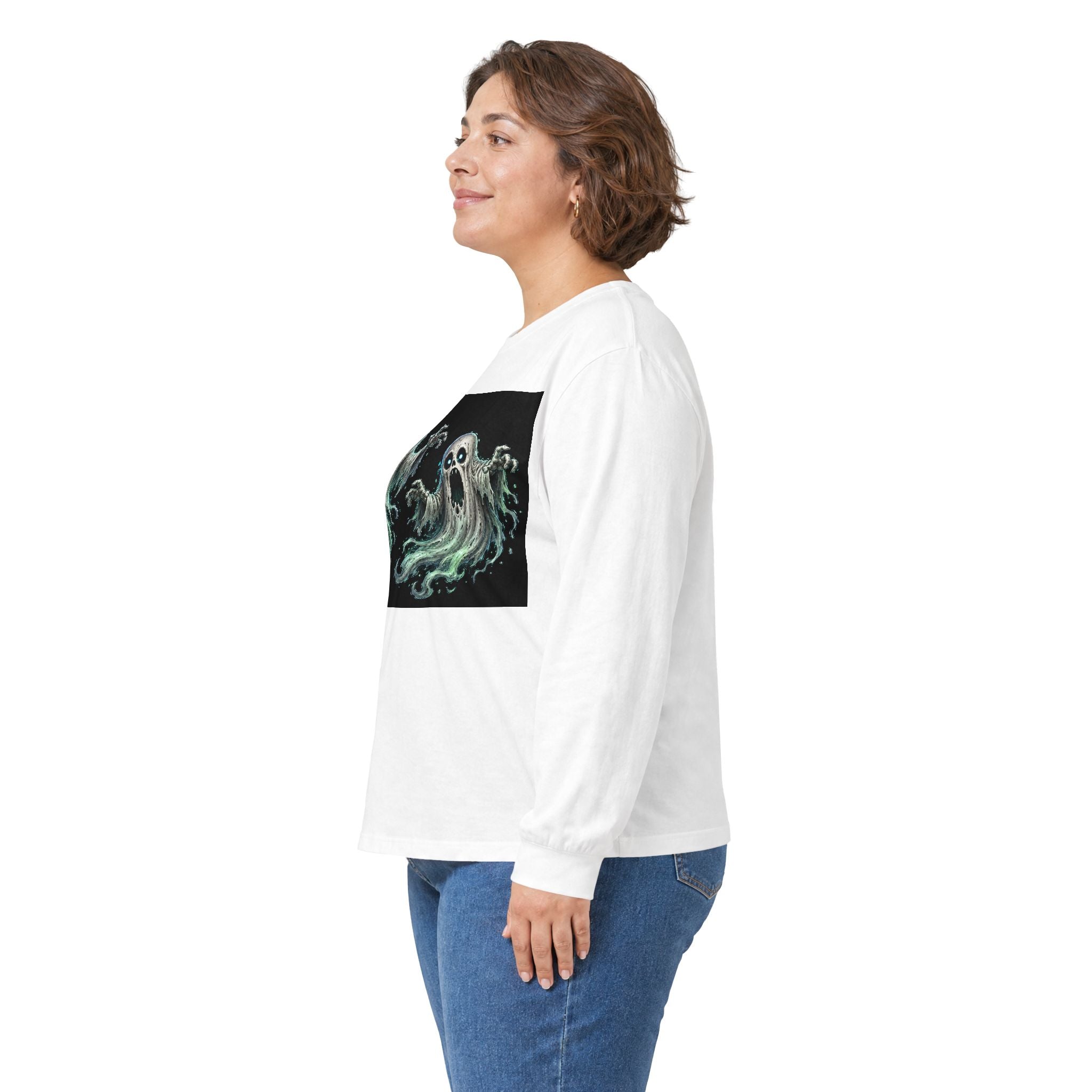 Ghost Duo Long Sleeve Tee — Haunted Spirit Graphic Shirt