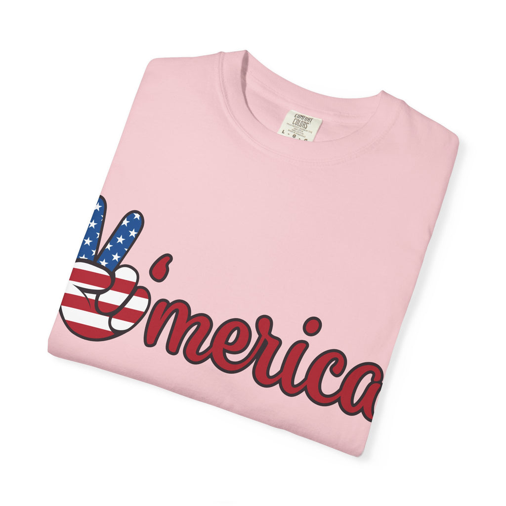 'Merica Peace Sign T-Shirt — 250th Anniversary of America Flag Tee (1776–2026)