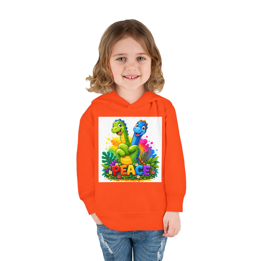 Toddler Hoodie — Colorful Peace Dinosaurs Graphic Pullover