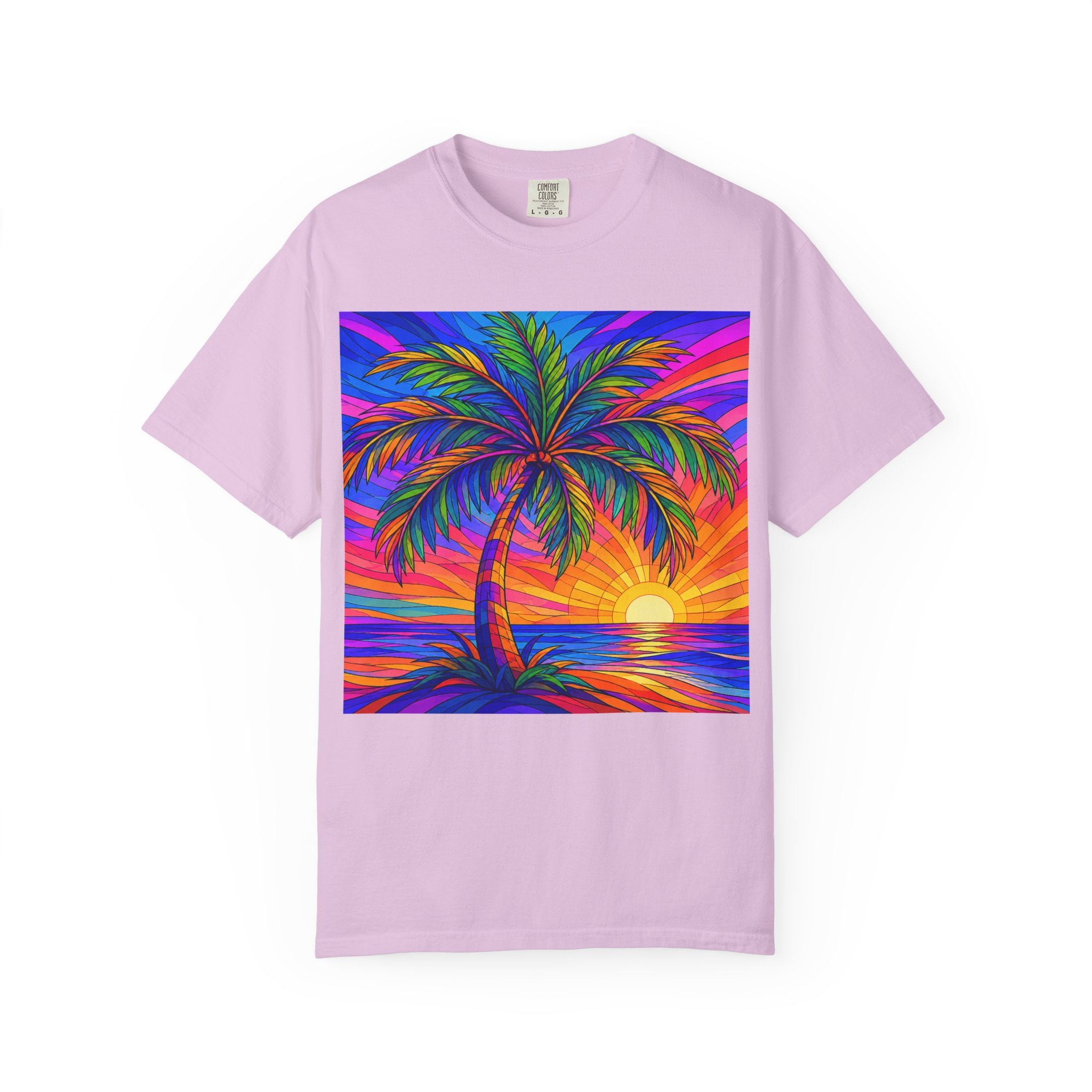 Sunset Palm T-Shirt — Vibrant Tropical Beach Tee
