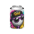 Golf Ball Graffiti Can Cooler — Colorful Retro Golf Koozie