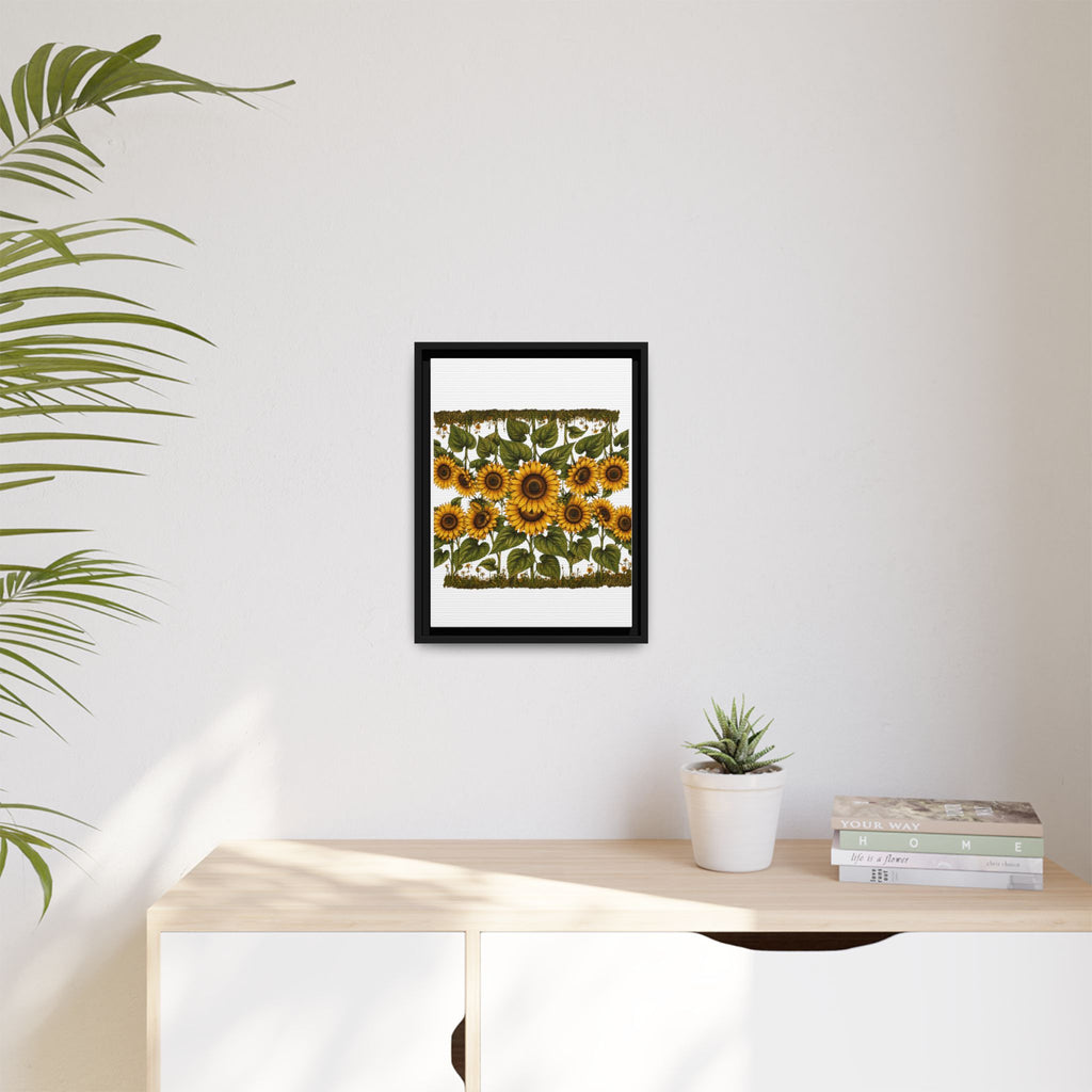 Framed Sunflower Canvas Print — Matte Floral Wall Art