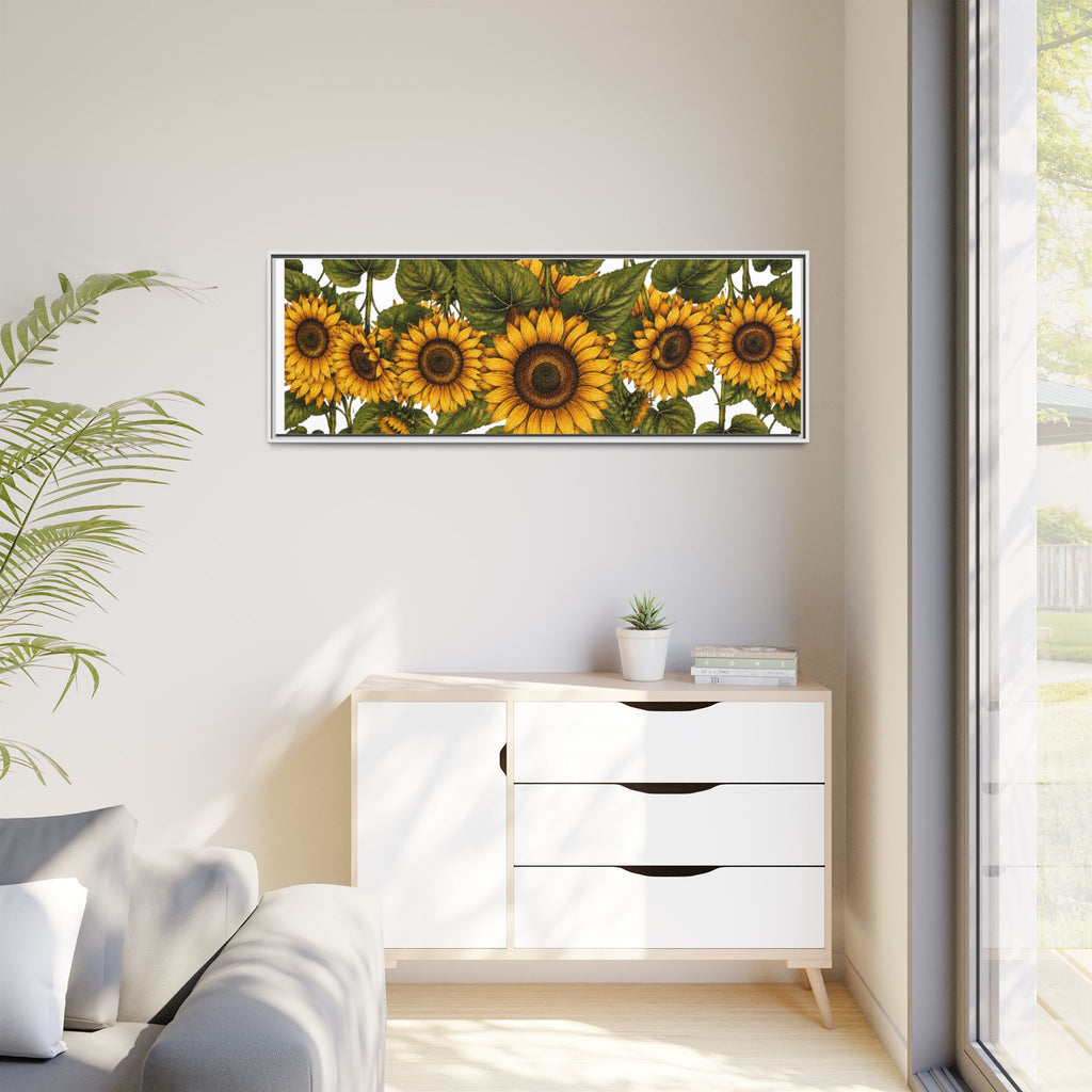Framed Sunflower Canvas Print — Matte Floral Wall Art