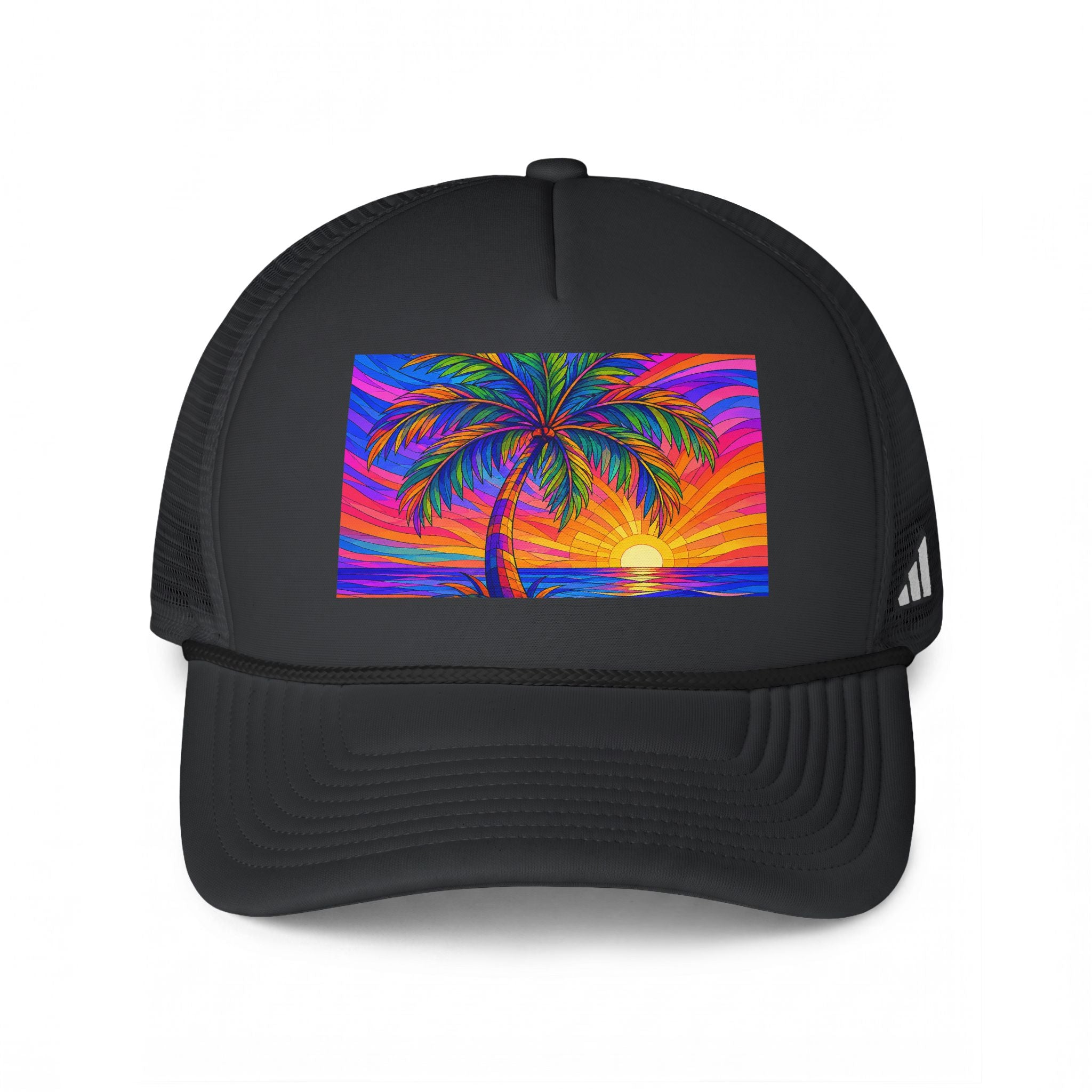 Trucker Cap — Vibrant Sunset Palm Beach Hat
