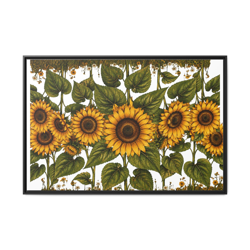 Framed Sunflower Canvas Print — Matte Floral Wall Art