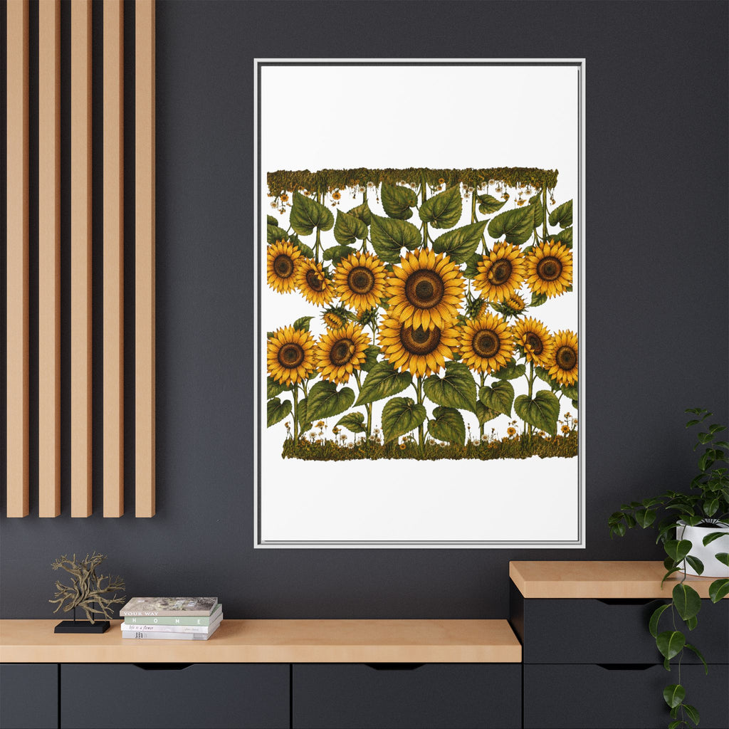 Framed Sunflower Canvas Print — Matte Floral Wall Art