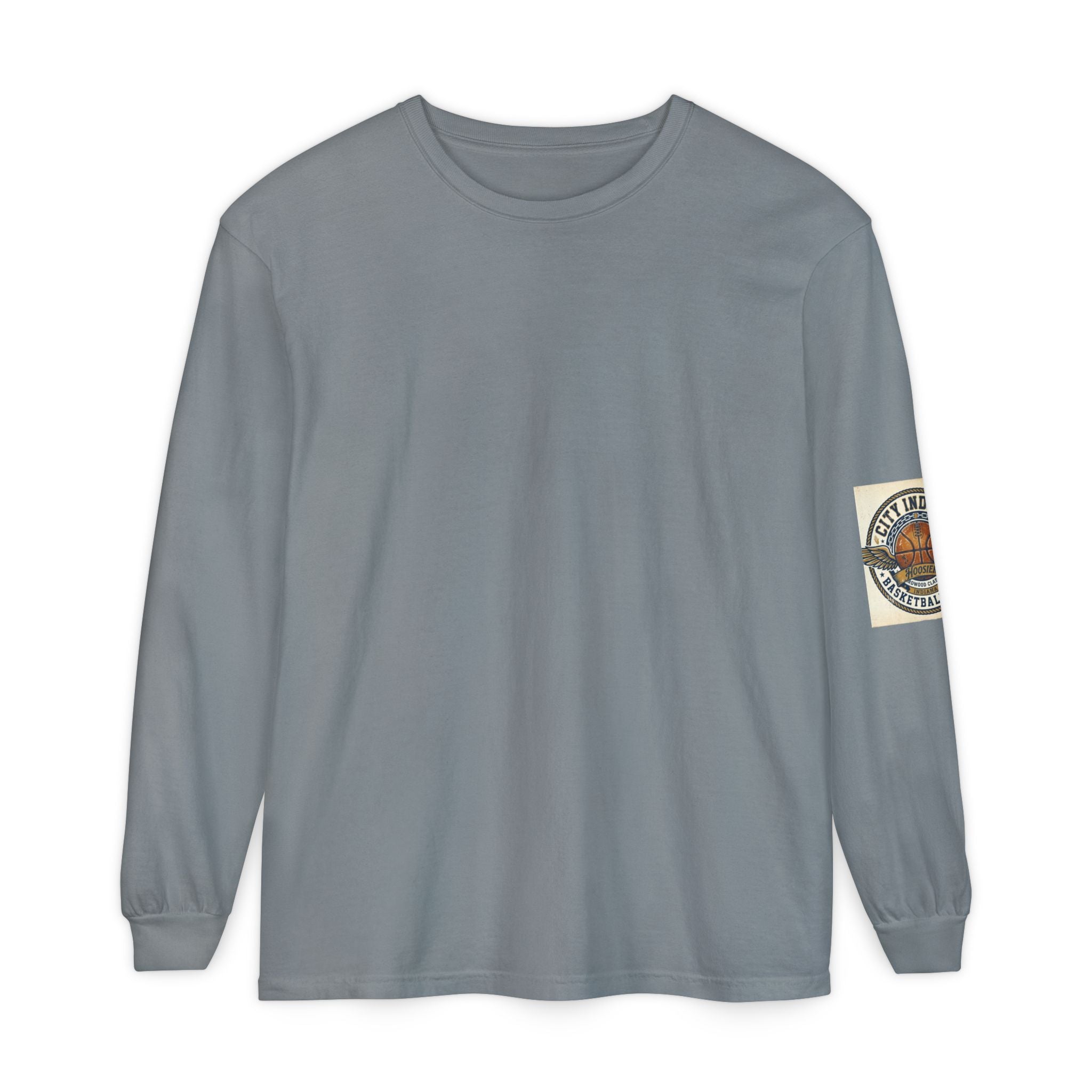 Basketball Club Long Sleeve Tee — City Indiana Winged Ball Graphic