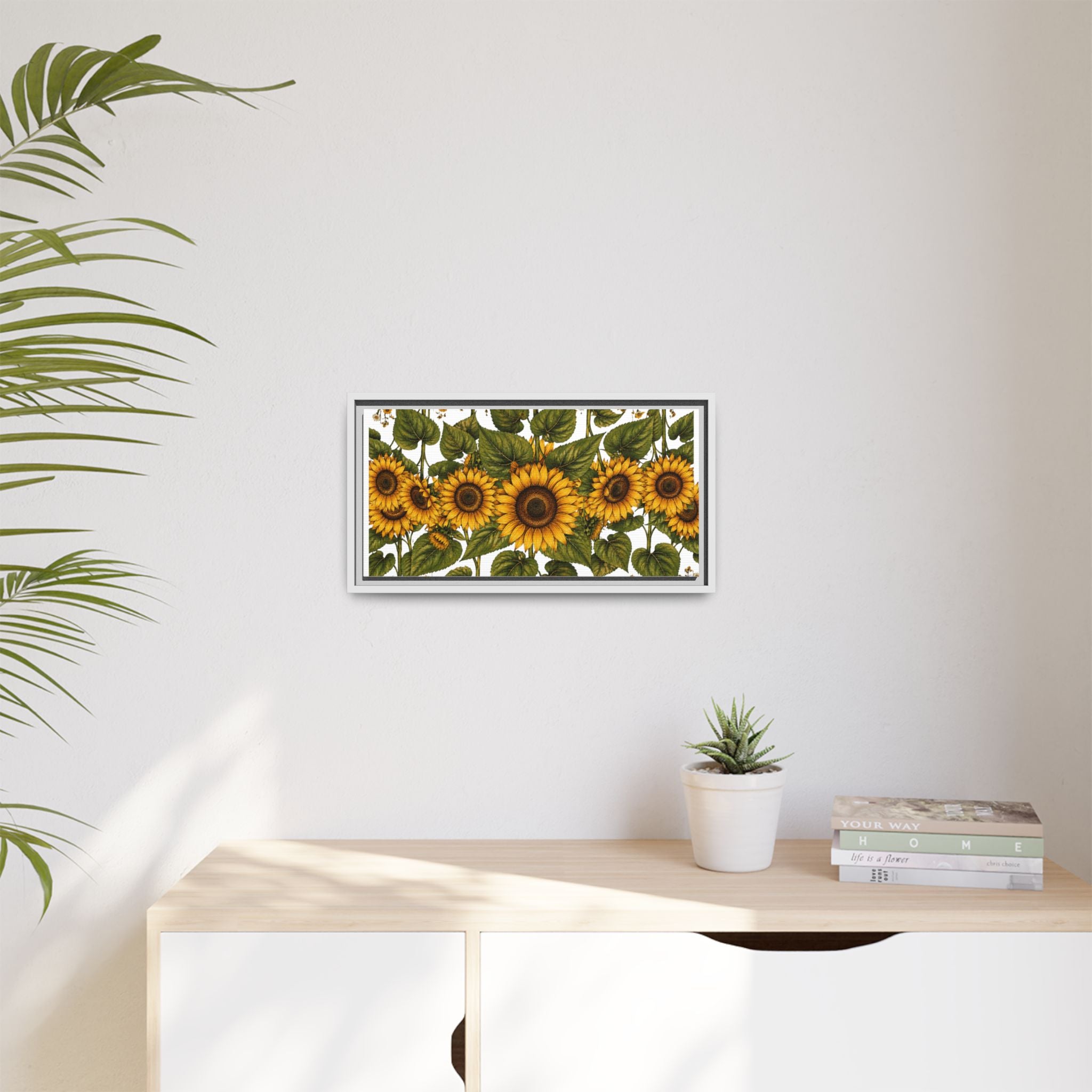 Framed Sunflower Canvas Print — Matte Floral Wall Art
