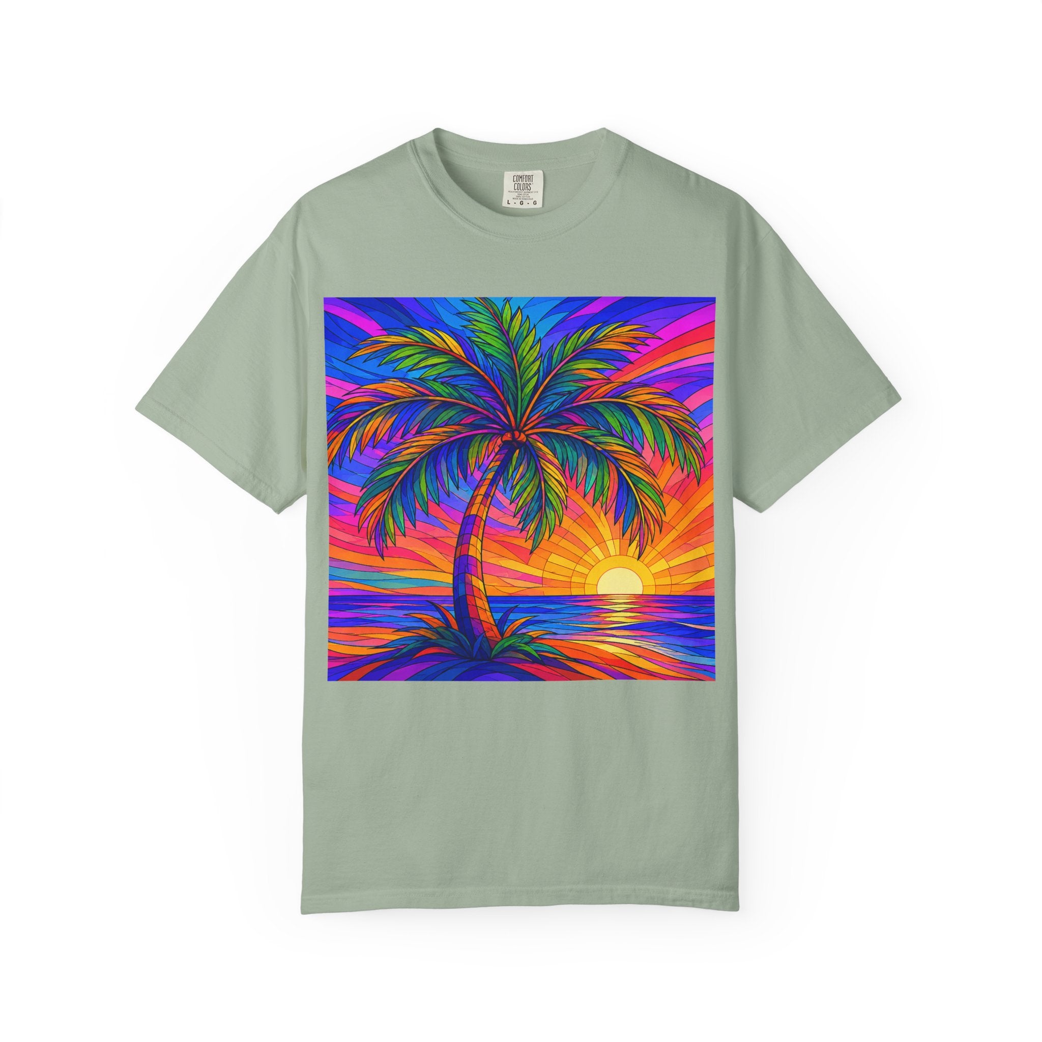 Sunset Palm T-Shirt — Vibrant Tropical Beach Tee