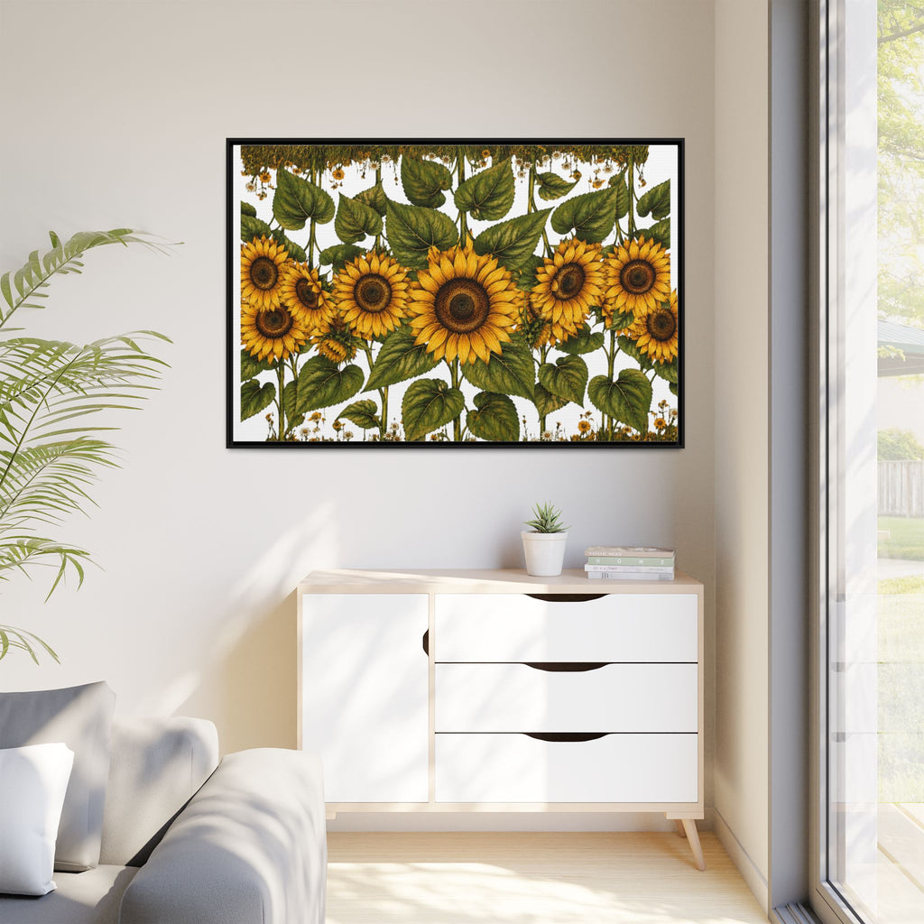 Framed Sunflower Canvas Print — Matte Floral Wall Art