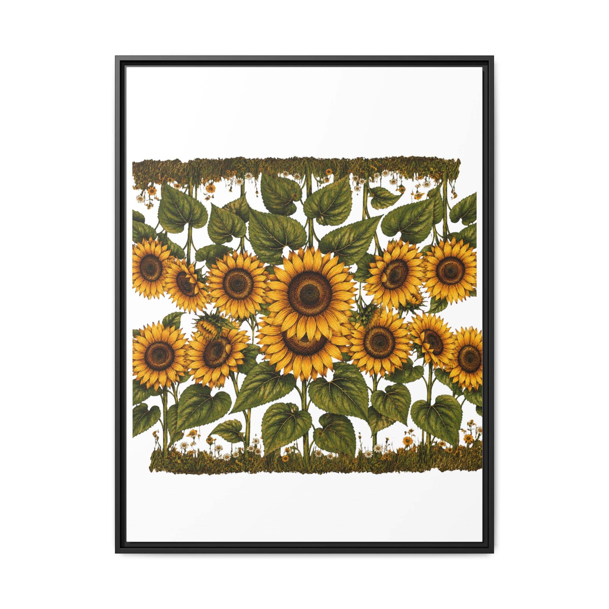 Framed Sunflower Canvas Print — Matte Floral Wall Art