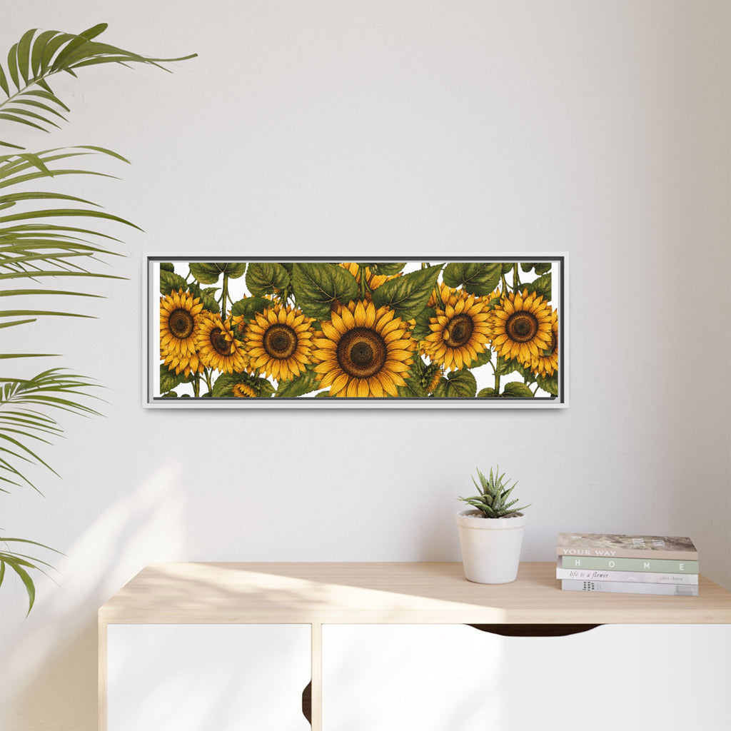 Framed Sunflower Canvas Print — Matte Floral Wall Art