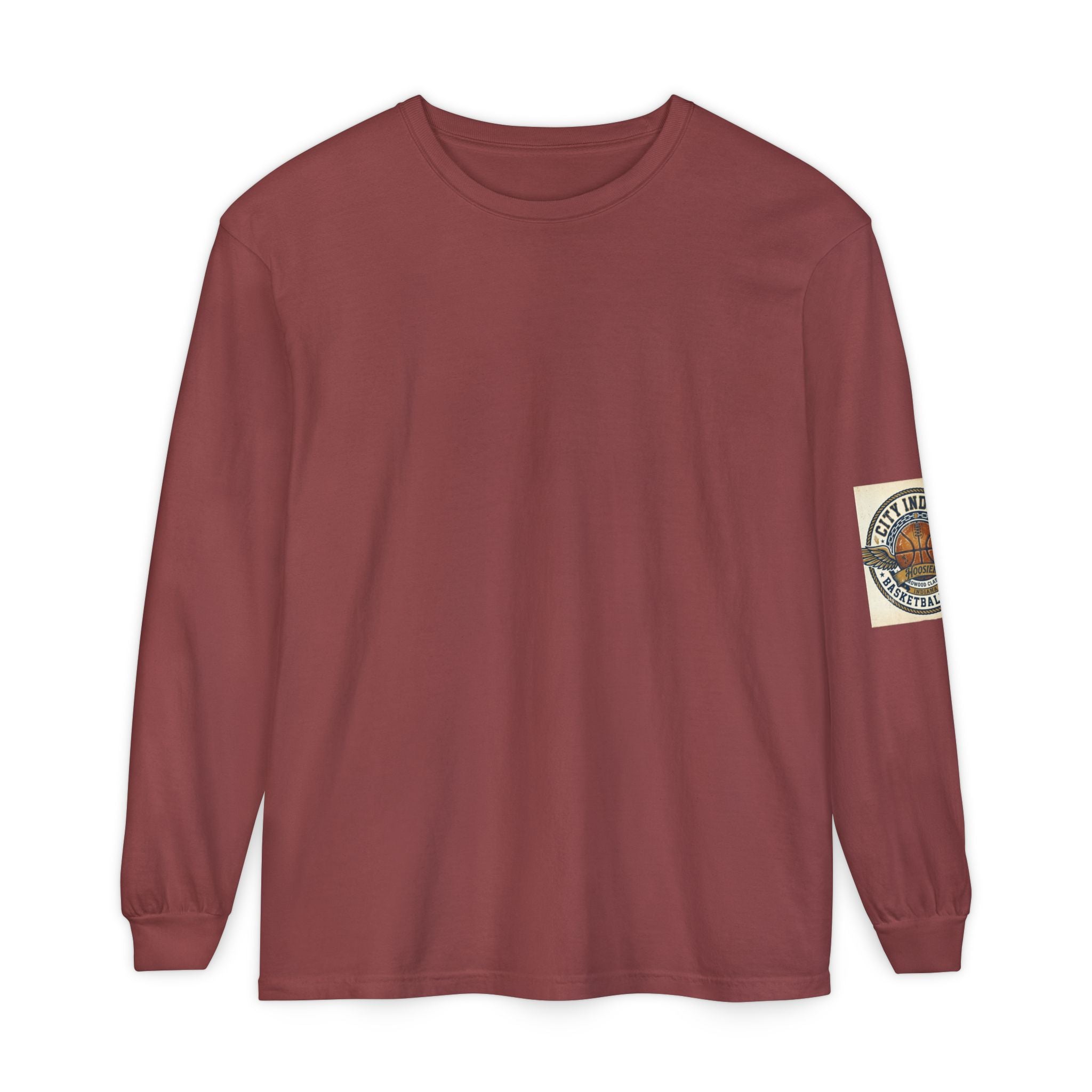 Basketball Club Long Sleeve Tee — City Indiana Winged Ball Graphic