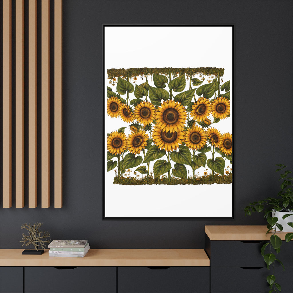 Framed Sunflower Canvas Print — Matte Floral Wall Art