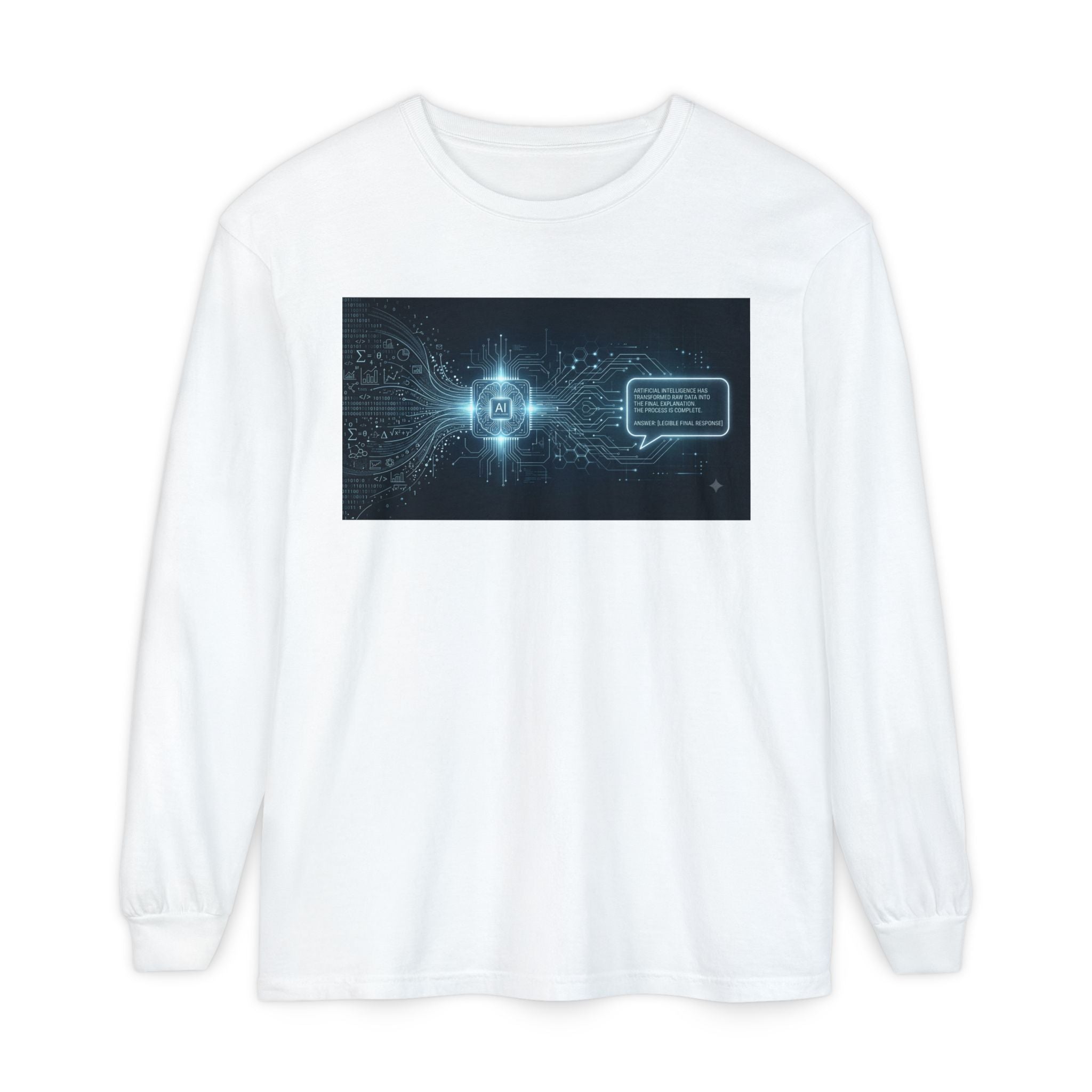 Long Sleeve T-Shirt — Cyber AI Chat Graphic