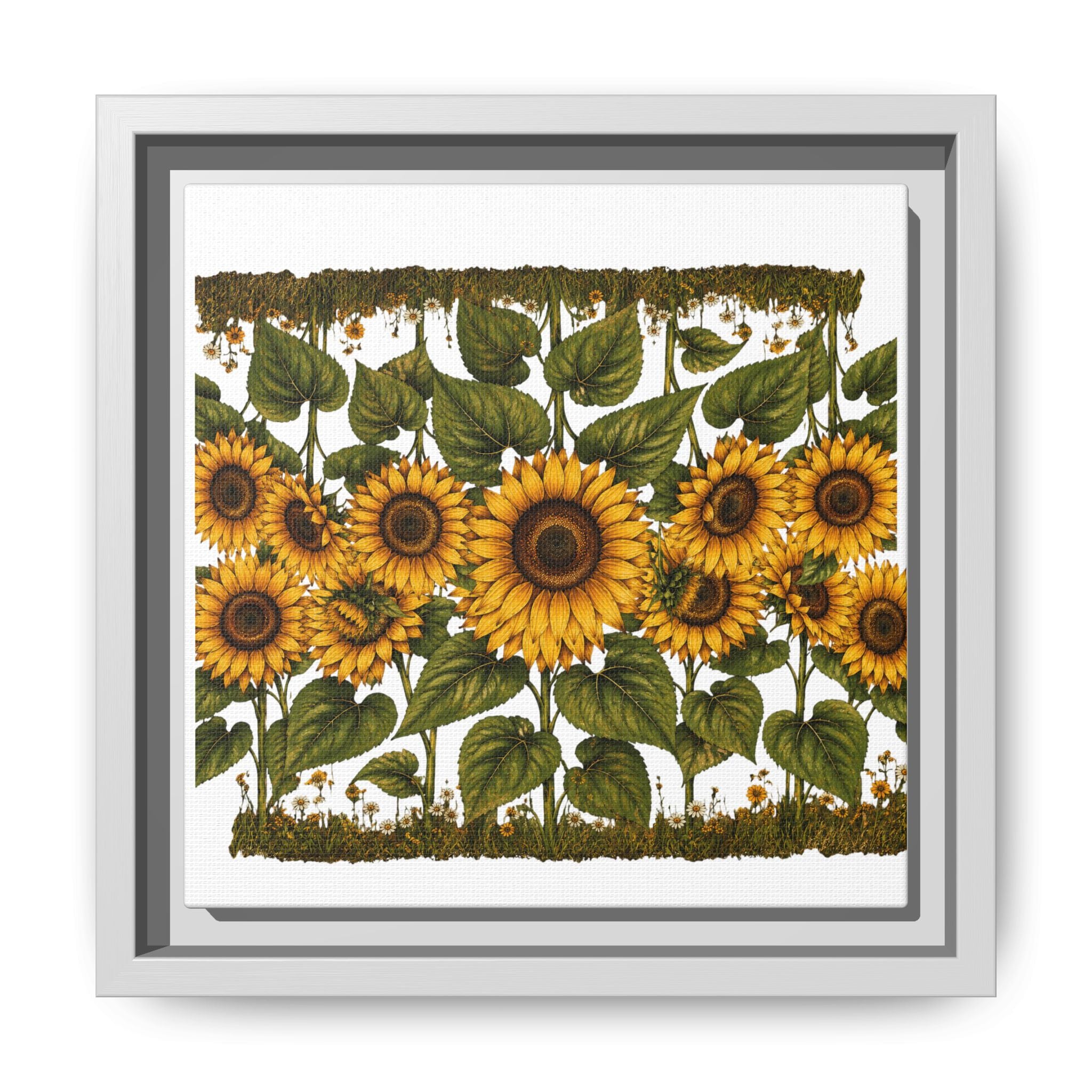 Framed Sunflower Canvas Print — Matte Floral Wall Art