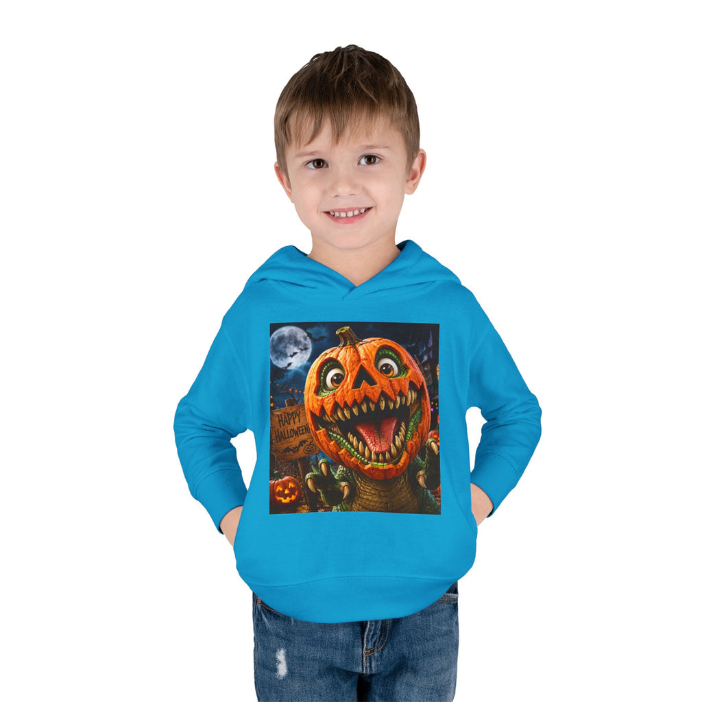 Halloween Toddler Hoodie — Dinosaur Creepy Jack-O'-Lantern Pumpkin Halloween Pullover
