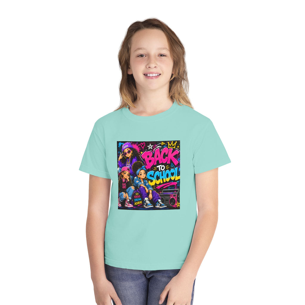 Back to School Youth Tee — Retro Hip-Hop Graphic with Custom Name