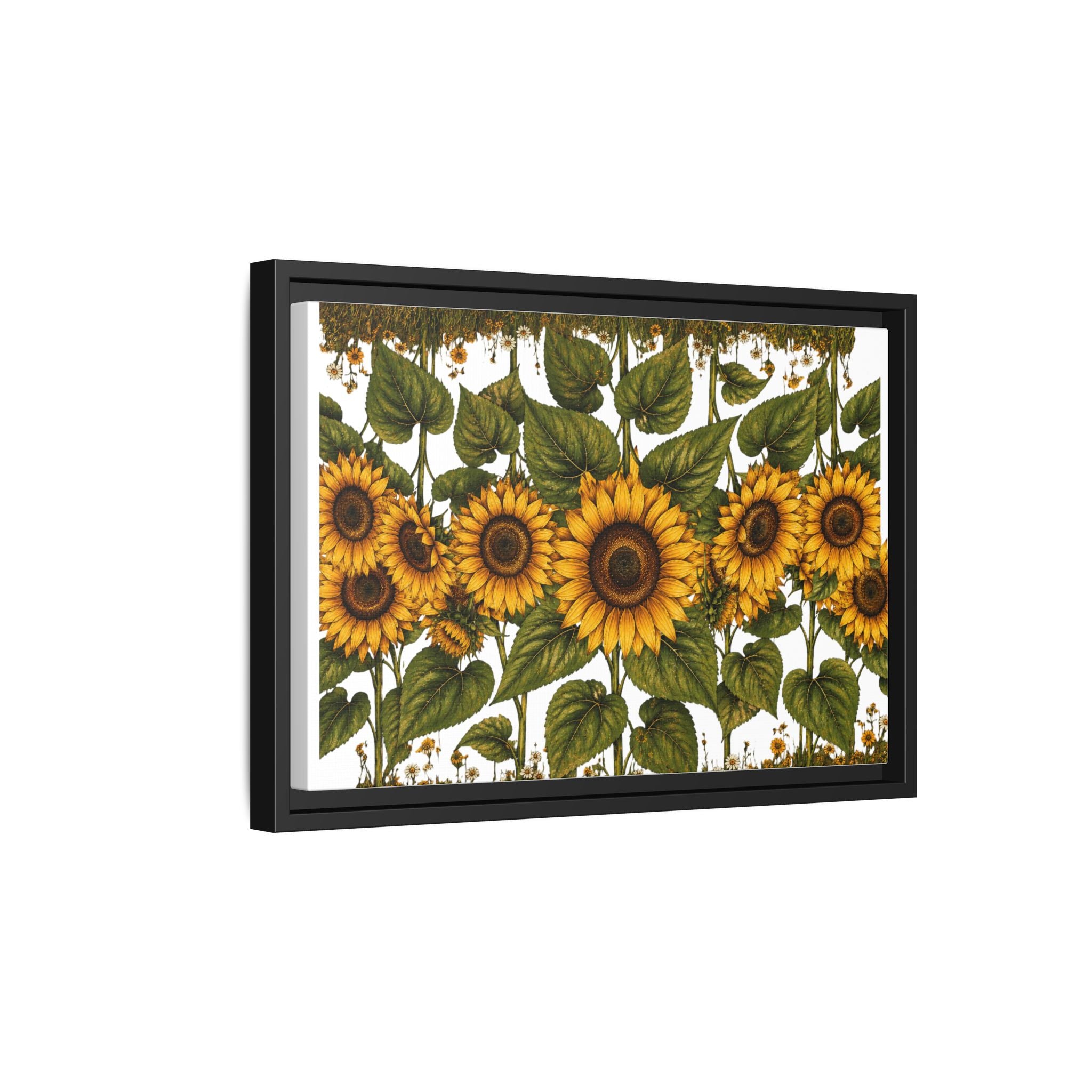 Framed Sunflower Canvas Print — Matte Floral Wall Art